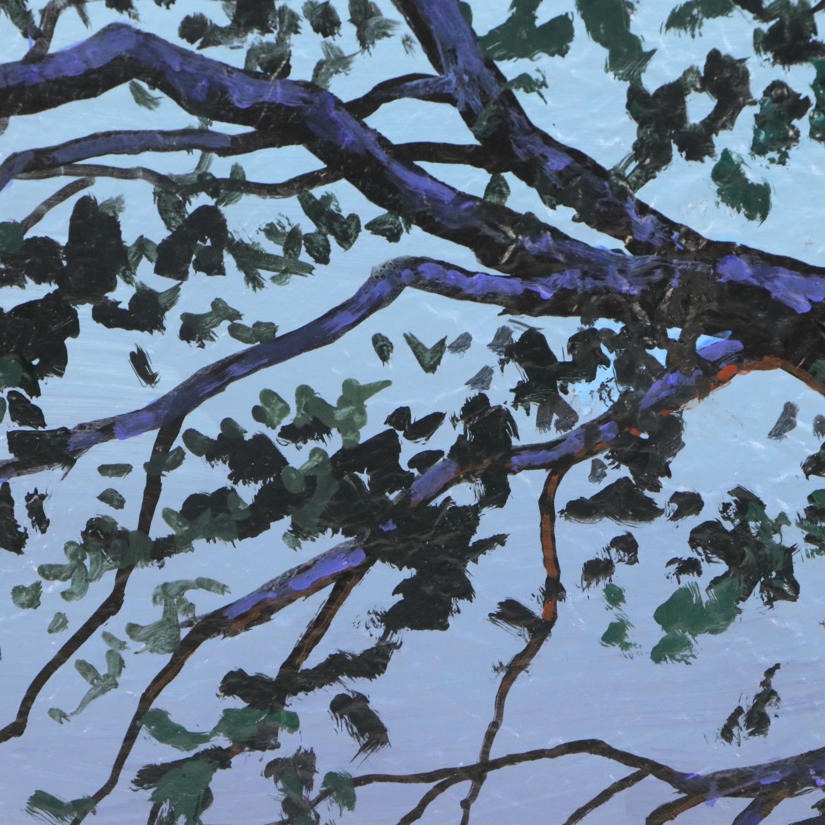 Douglas "Bumo" Johnpeer Oil Painting "Moonlit Oak," 2025