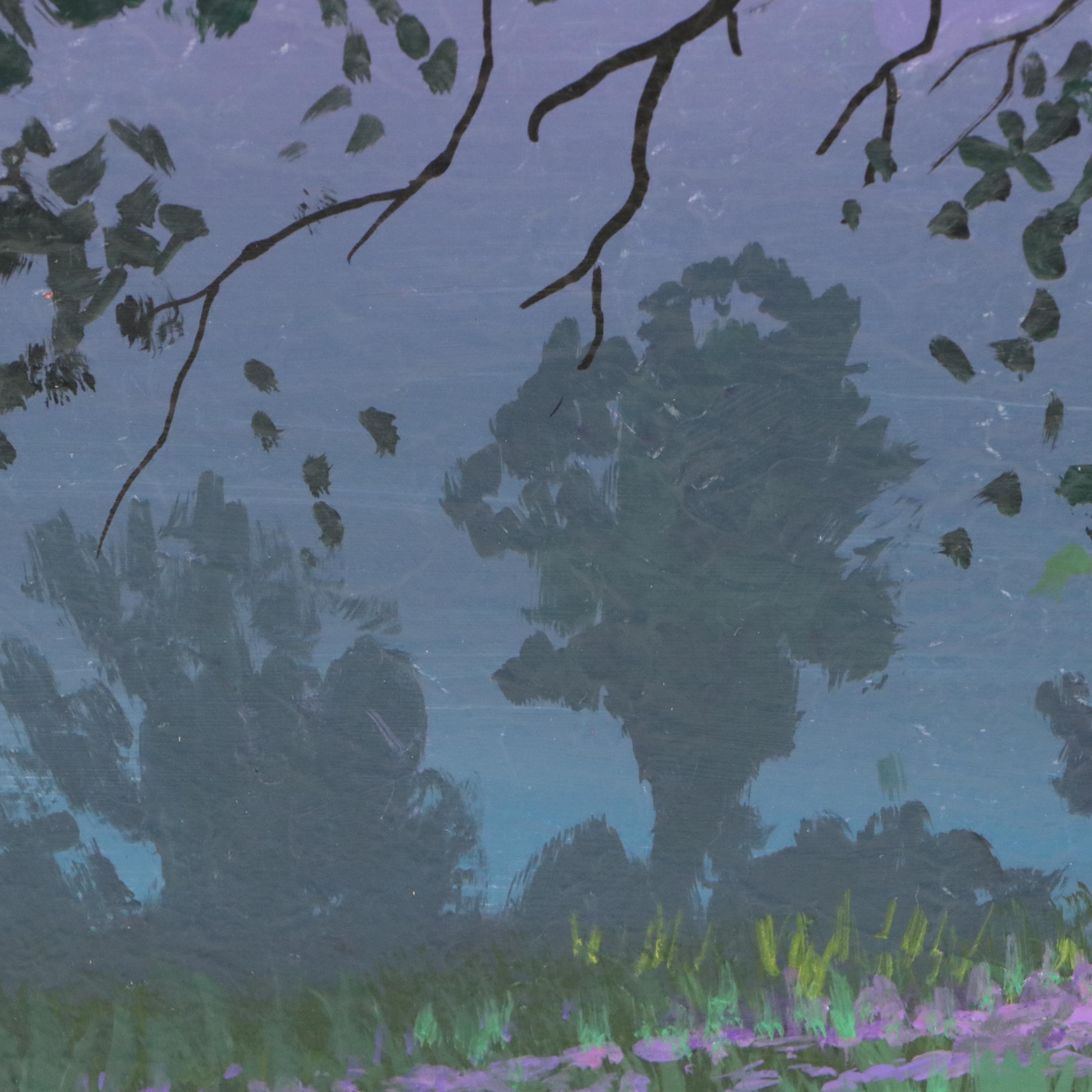 Douglas "Bumo" Johnpeer Oil Painting "Moonlit Oak," 2025