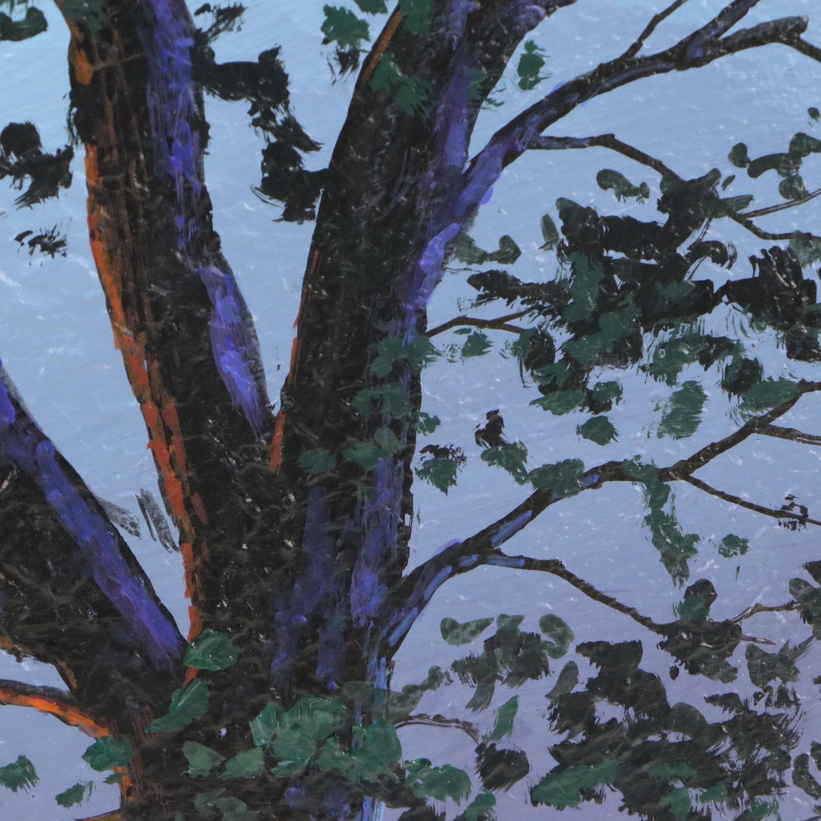 Douglas "Bumo" Johnpeer Oil Painting "Moonlit Oak," 2025