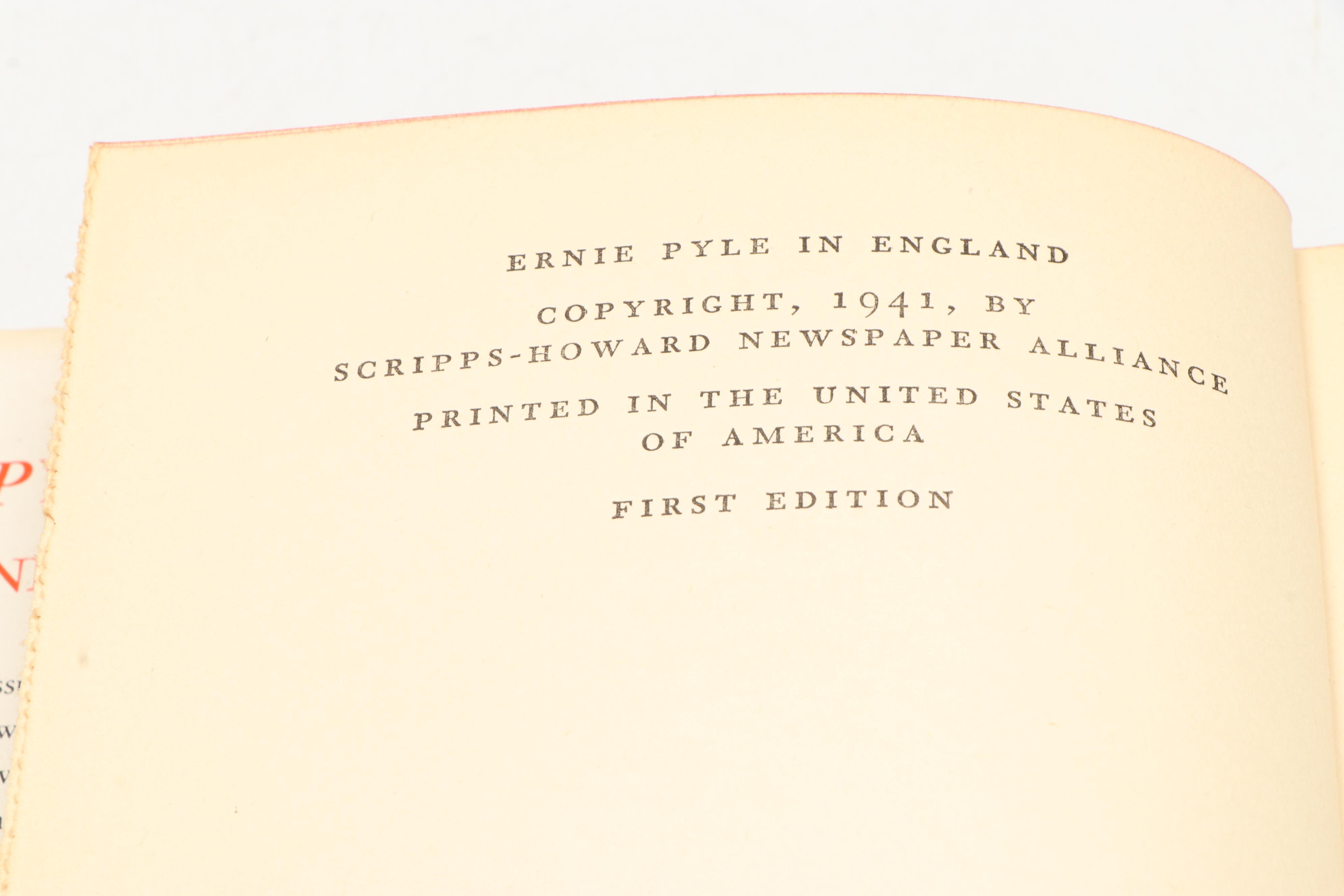 First Edition "Ernie Pyle in England" with "From Here to Eternity" by J. Jones