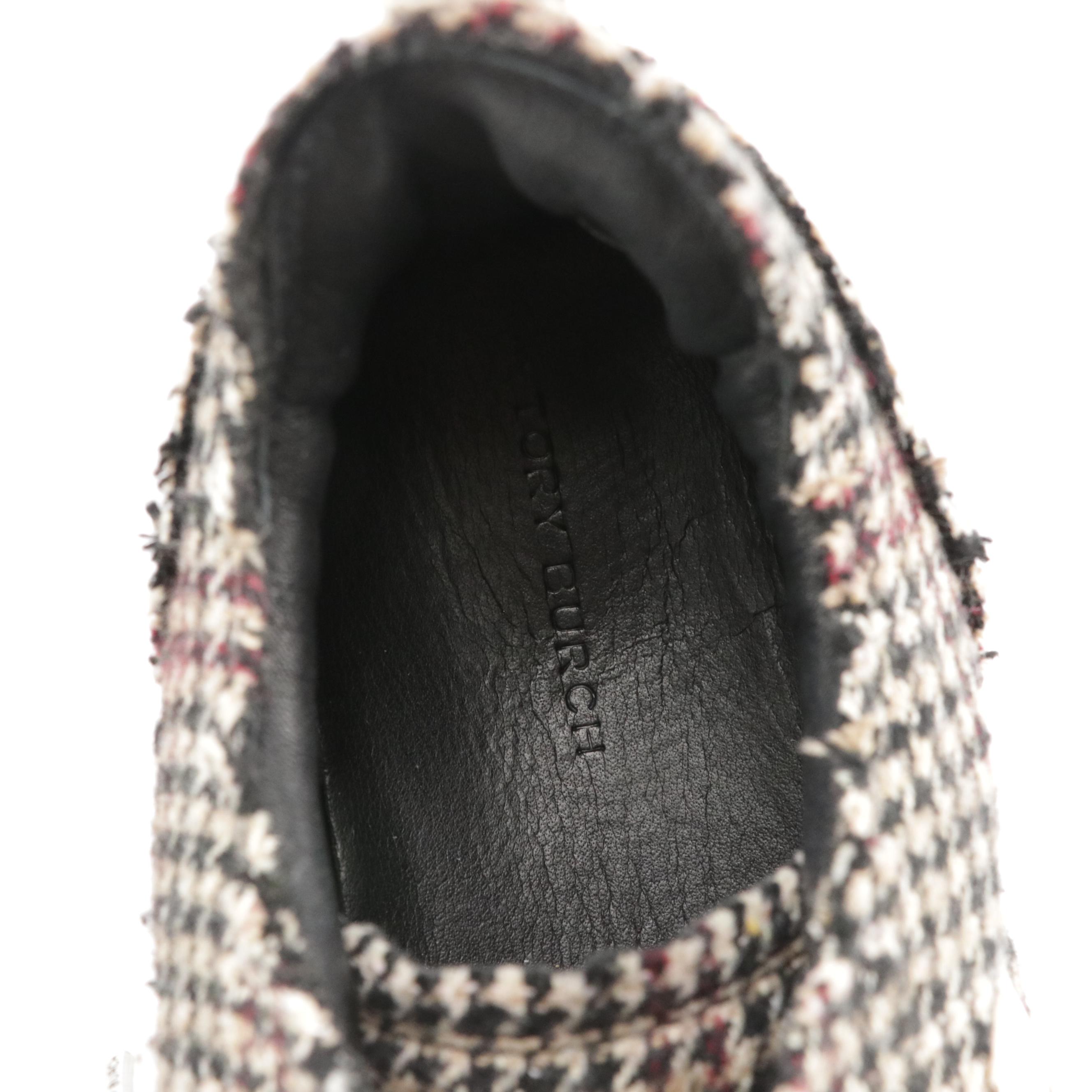 Tory Burch Herringbone and Leather Lace-Up Sneakers