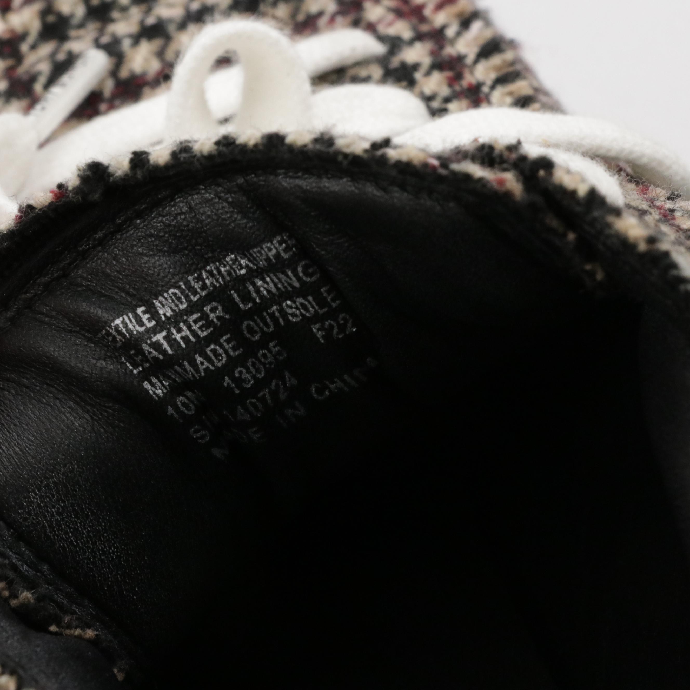 Tory Burch Herringbone and Leather Lace-Up Sneakers