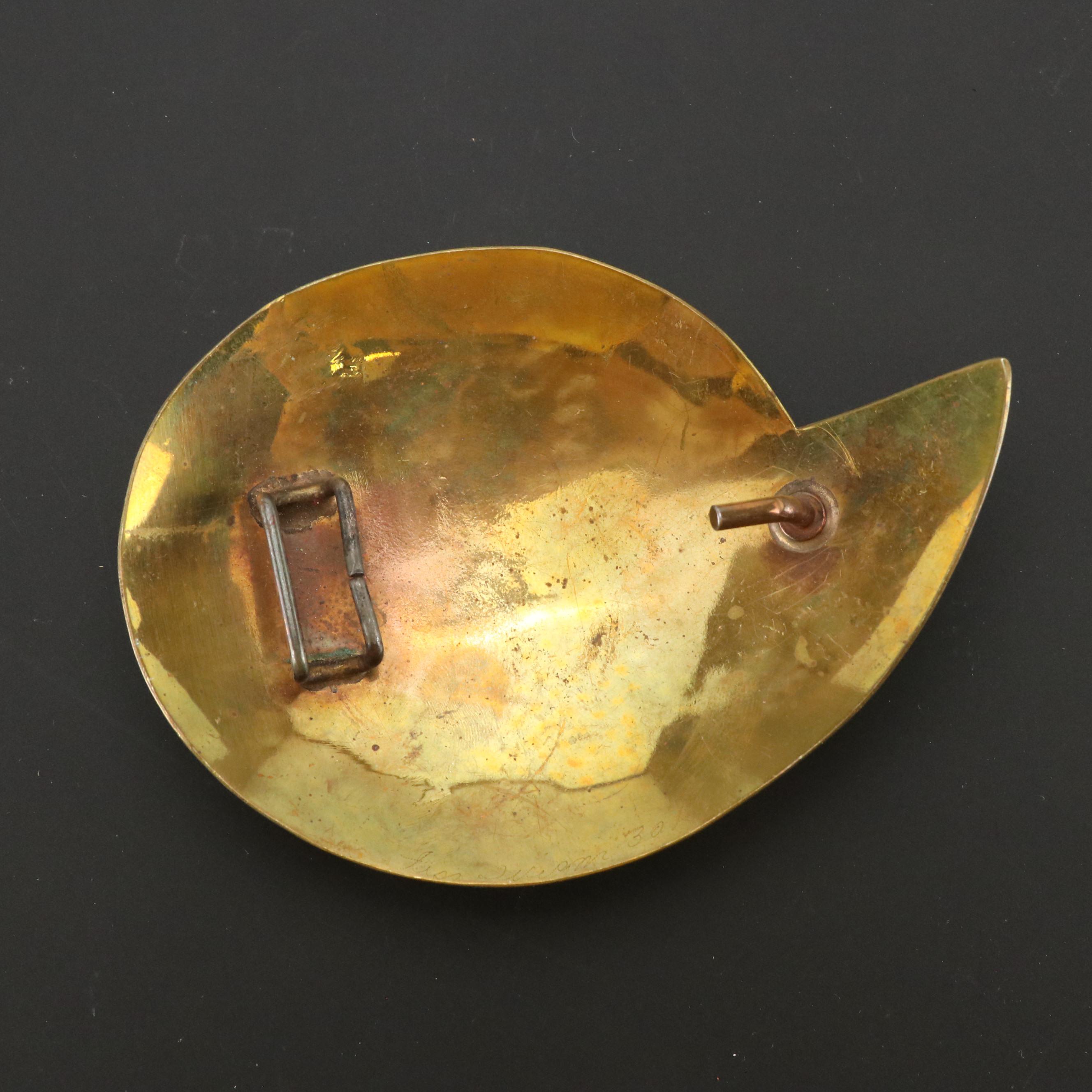 Gold Tone Belt Buckle with Agate Slice Mount