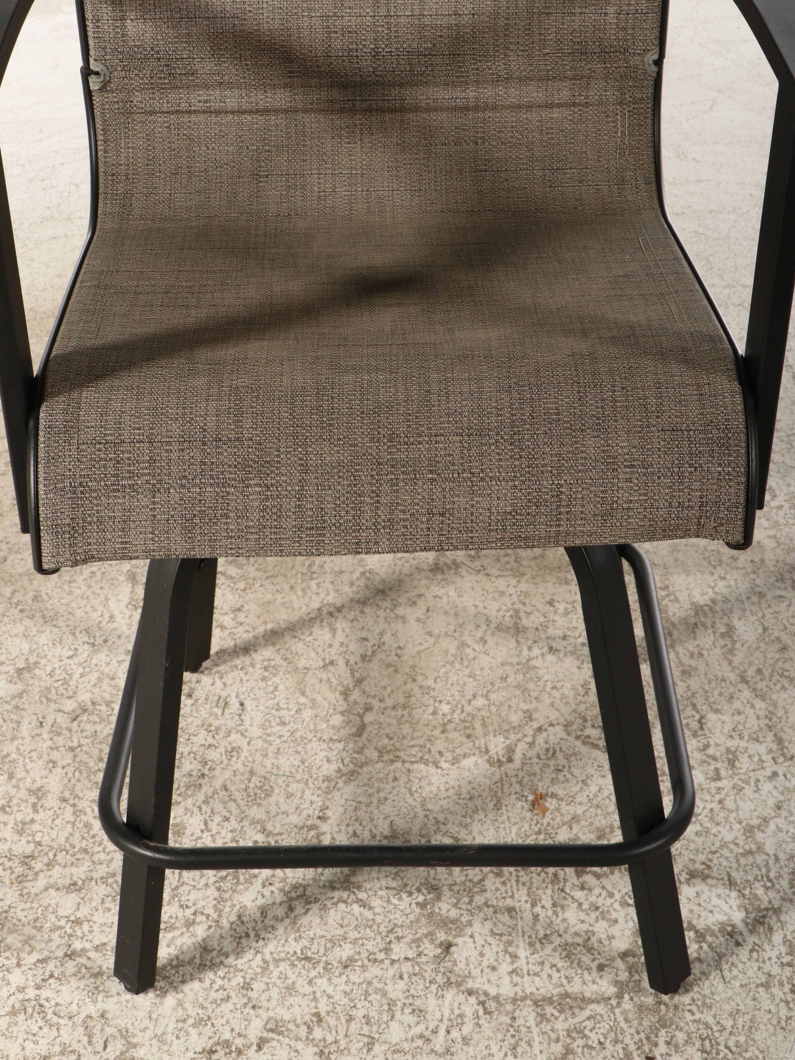 Metal High-Top Patio Table with Four Chairs and Umbrella