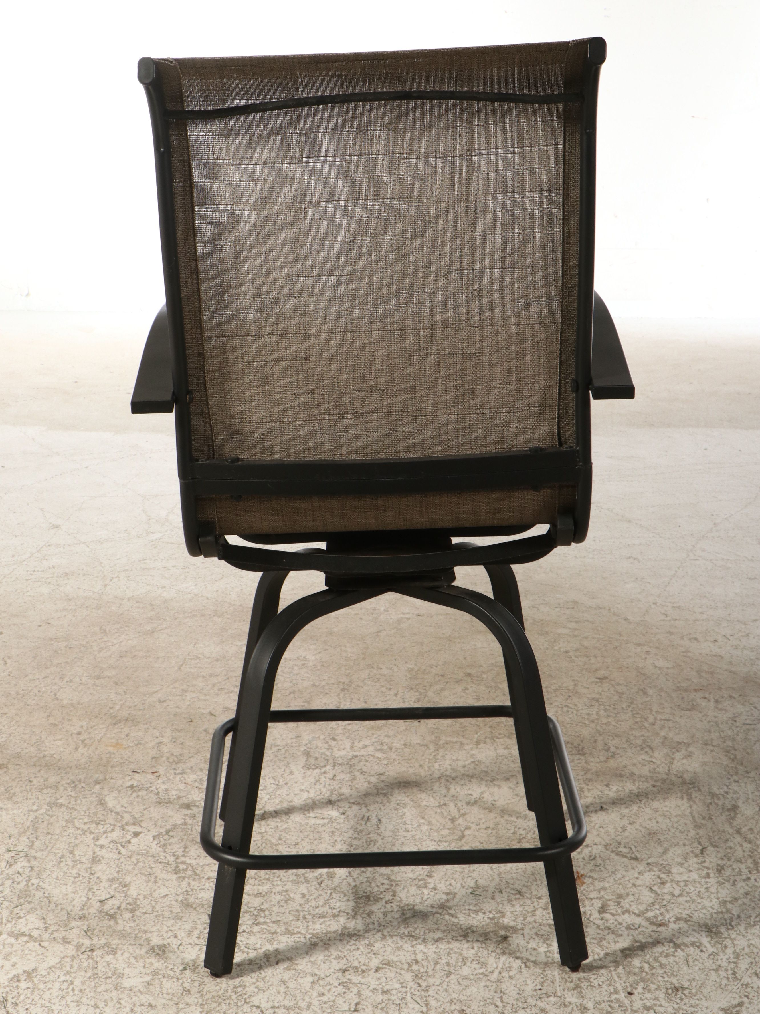 Metal High-Top Patio Table with Four Chairs and Umbrella