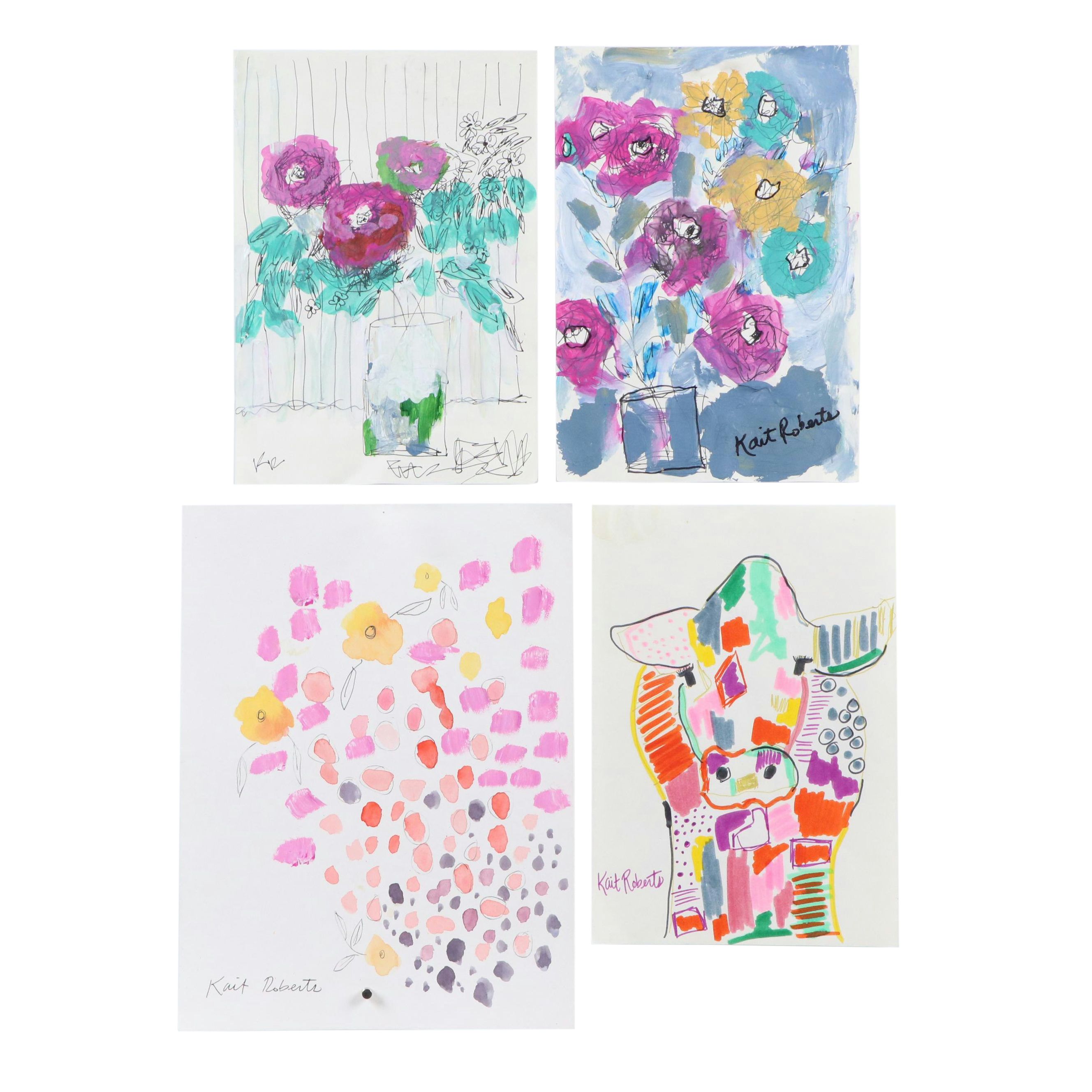 Kait Roberts Mixed Media Paintings "Dream Lover" and More, 21st Century