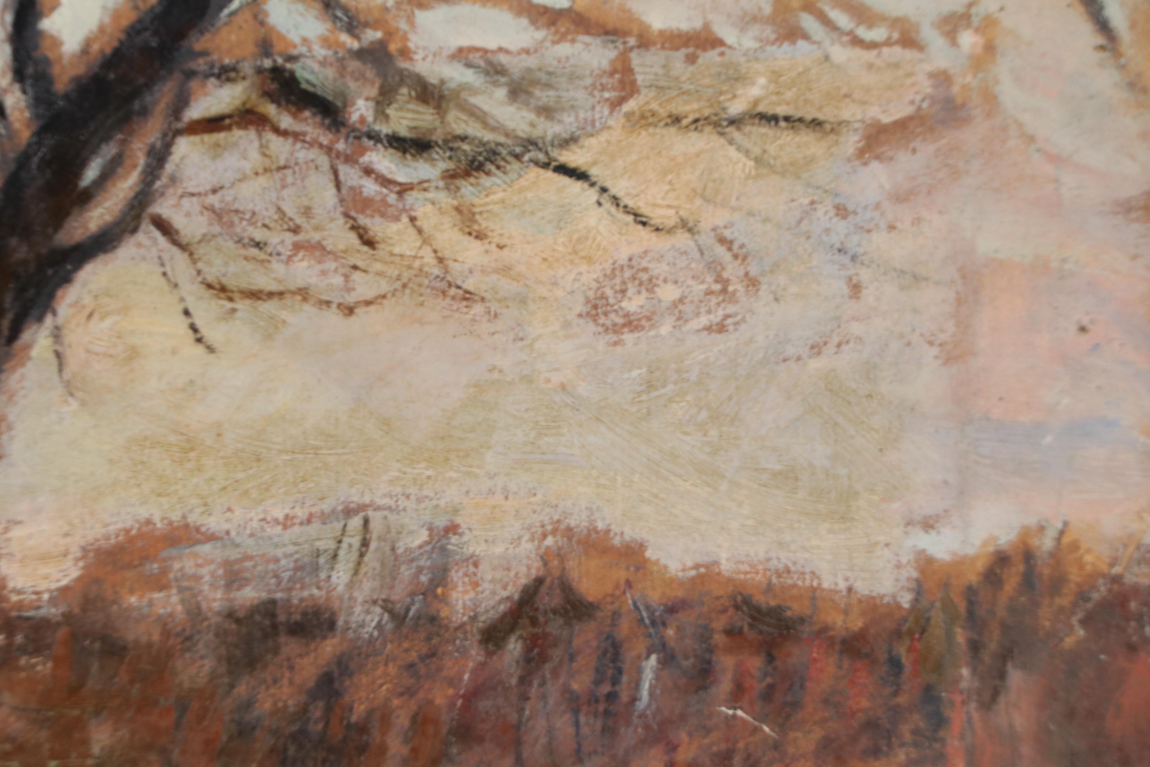 H. Leibenschein Impressionistic Oil Painting of Winter Landscape