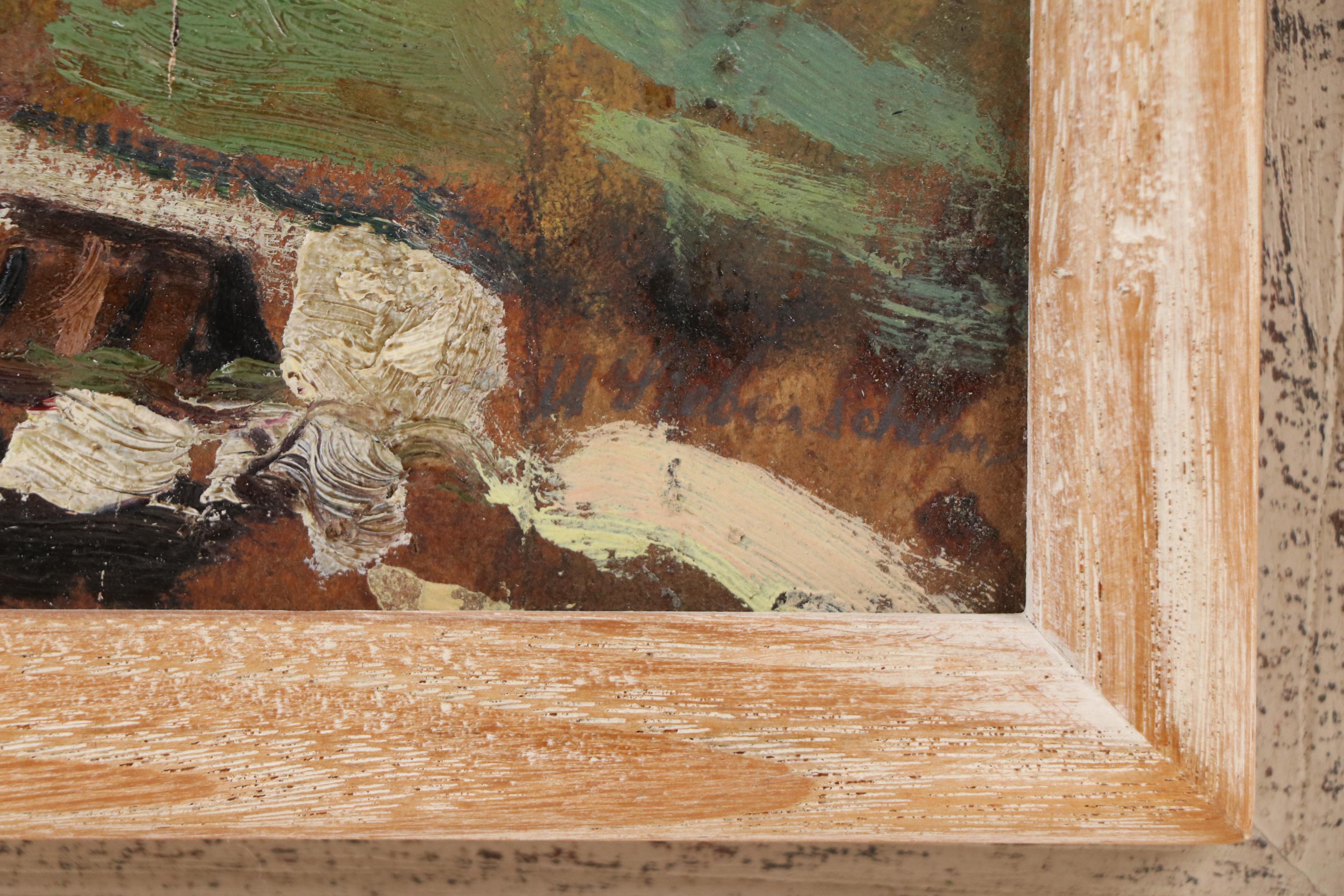 H. Leibenschein Impressionistic Oil Painting of Winter Landscape