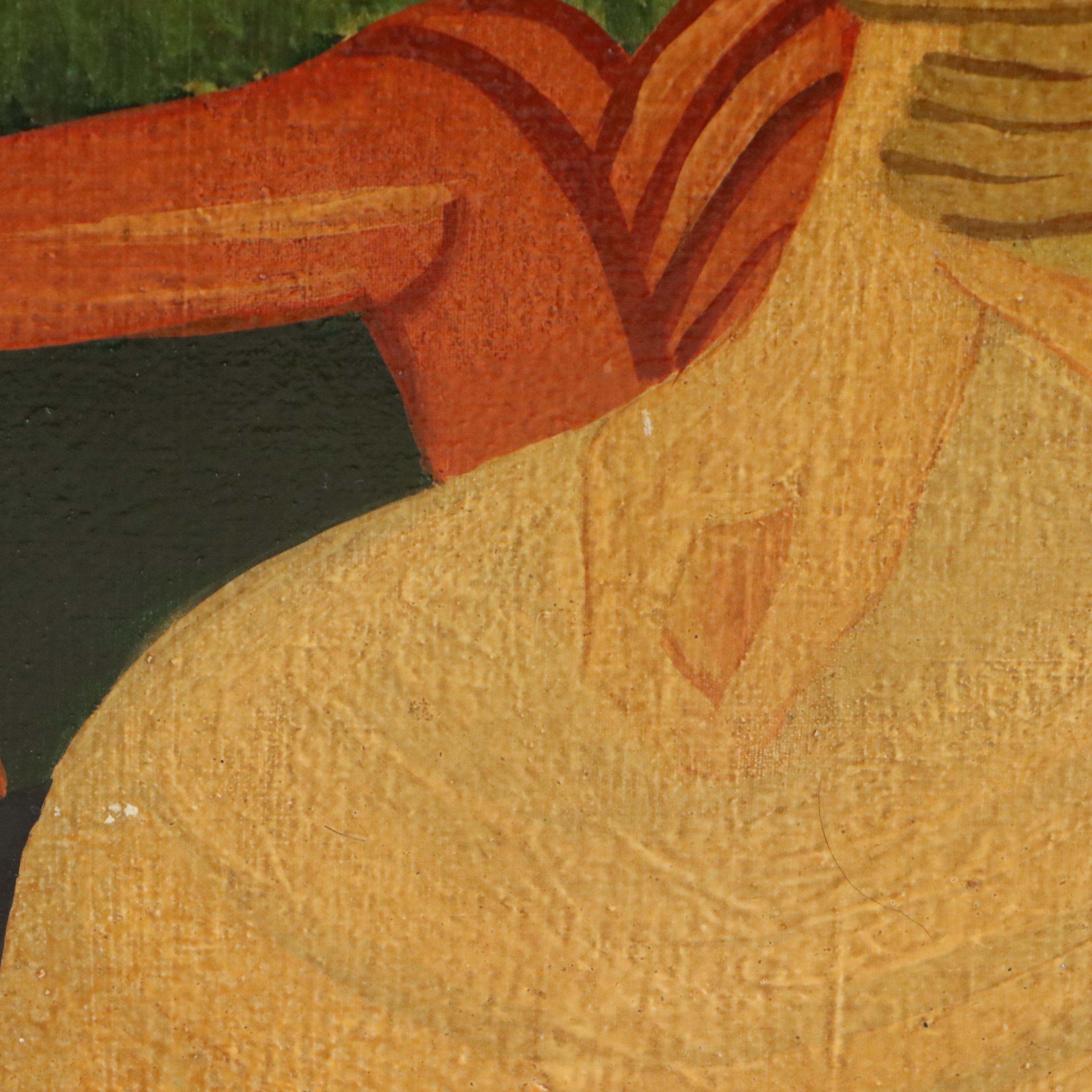 Oil Painting Georgian Style Portrait of Woman, Late 19th Century