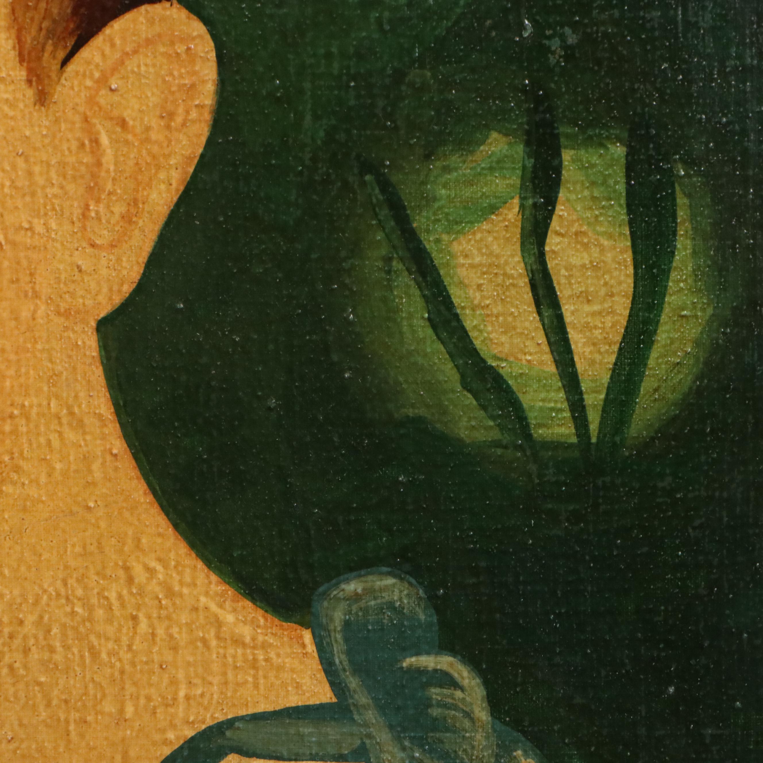 Oil Painting Georgian Style Portrait of Woman, Late 19th Century