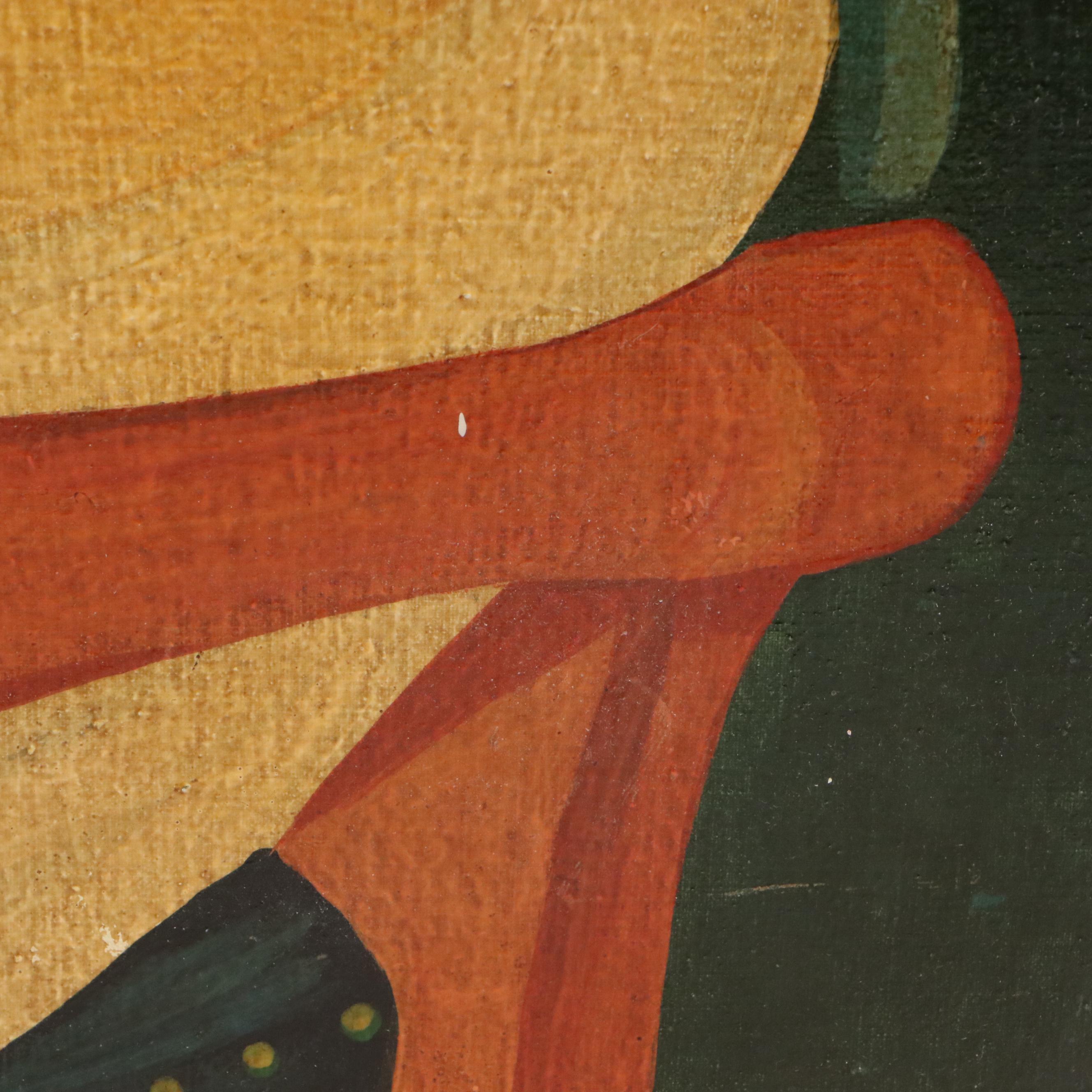 Oil Painting Georgian Style Portrait of Woman, Late 19th Century