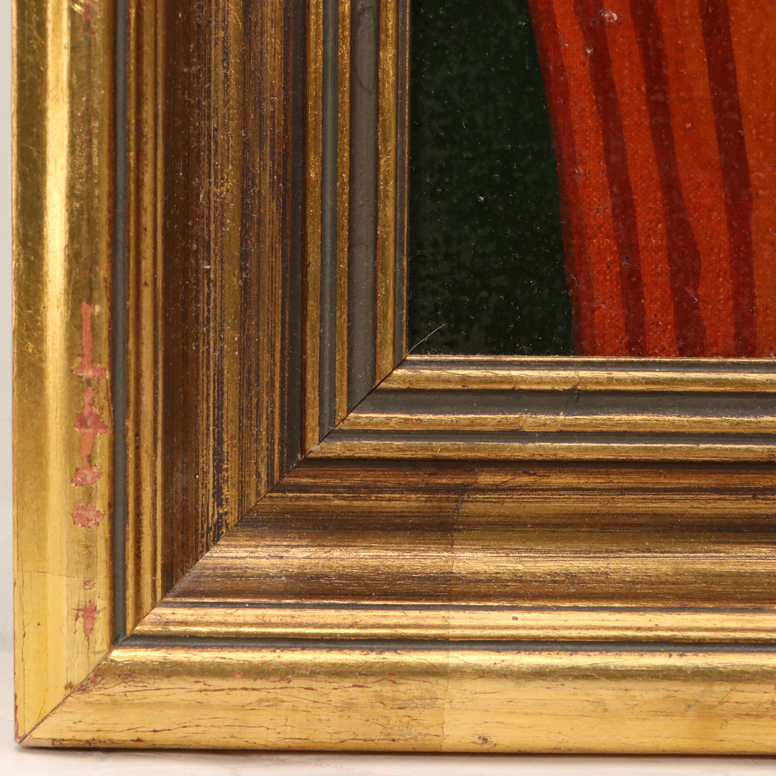 Oil Painting Georgian Style Portrait of Woman, Late 19th Century