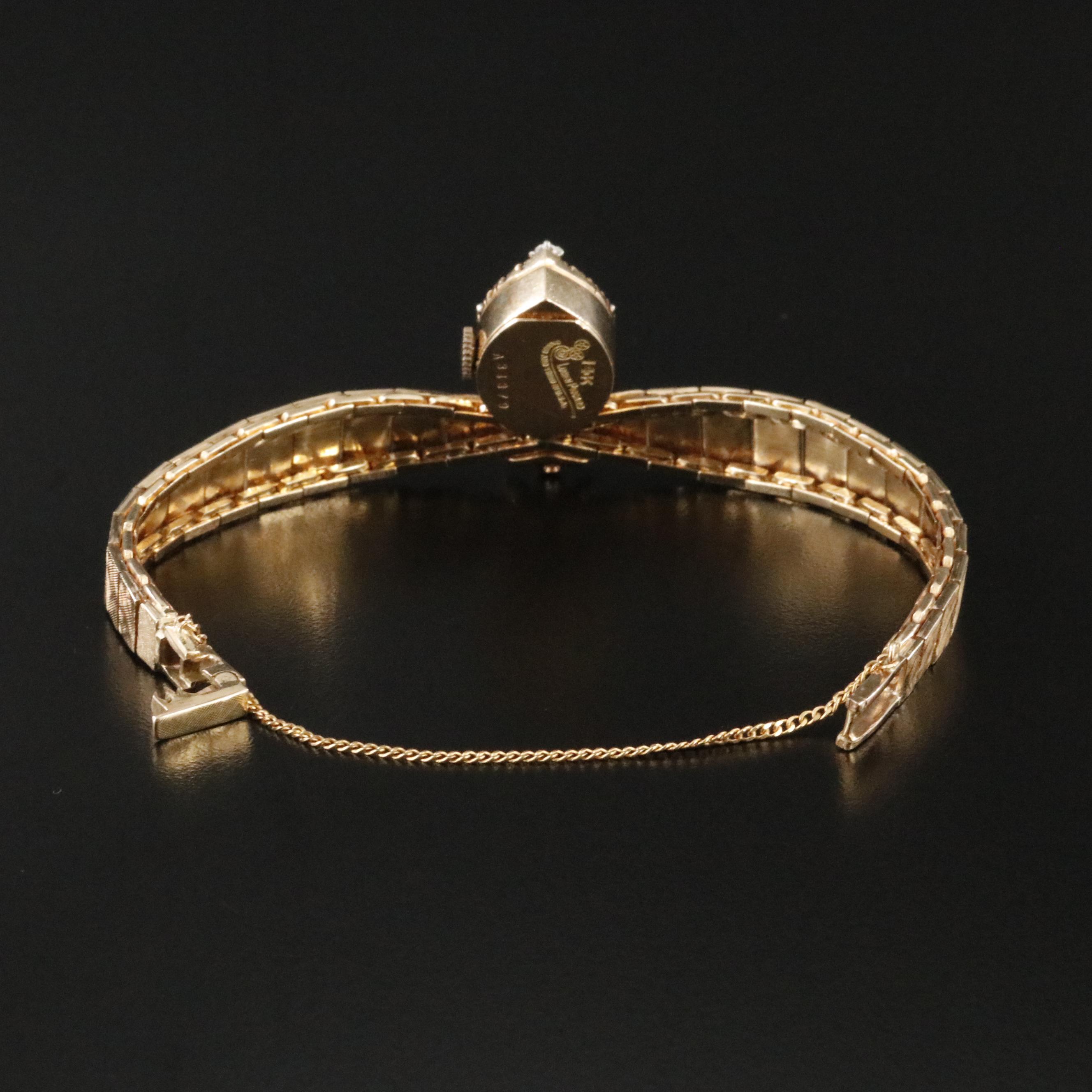 Lucien Picard 14K Vintage Gemstone and Diamond Watch, C.1950