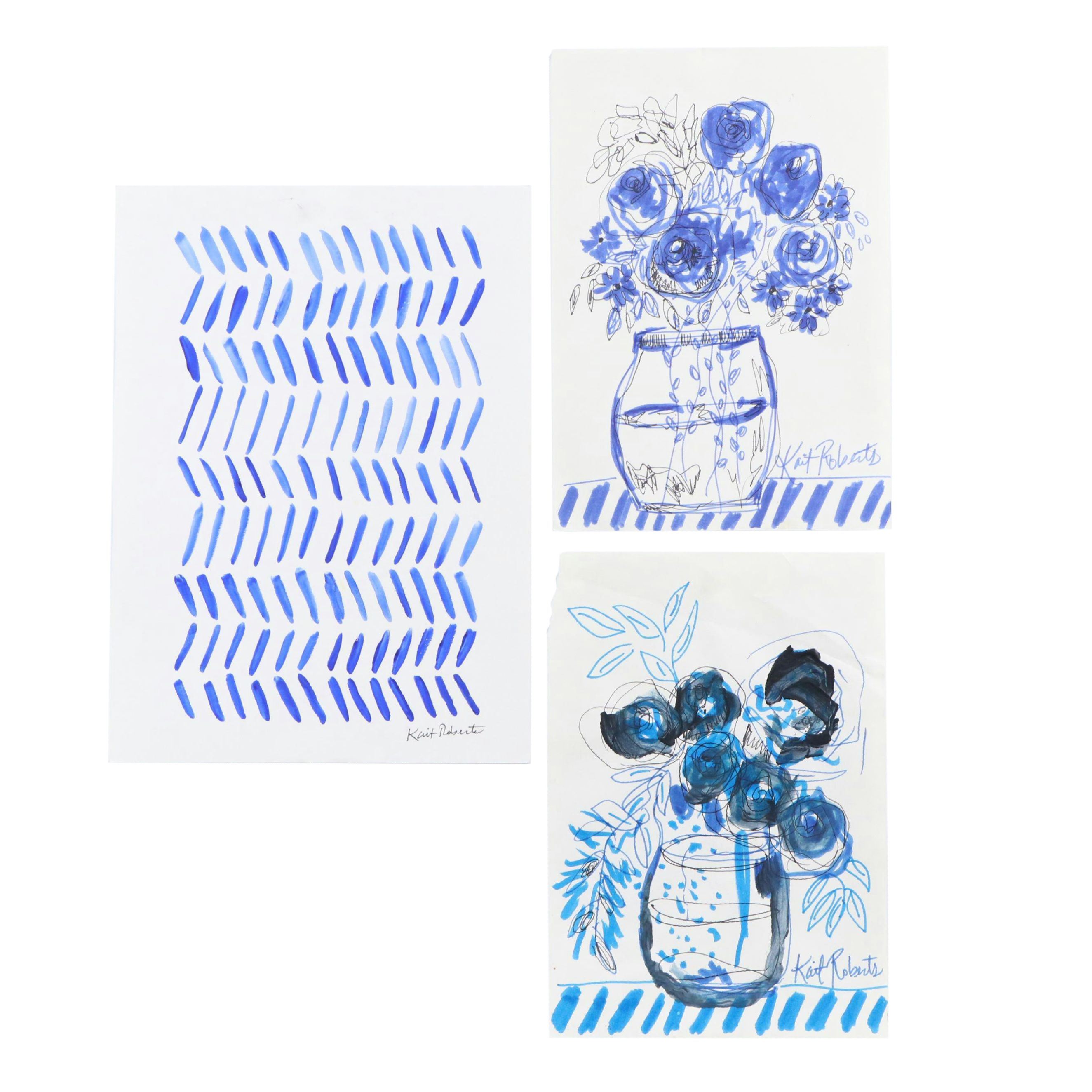 Kait Roberts Mixed Media Paintings "Blueberry" and More, 2024