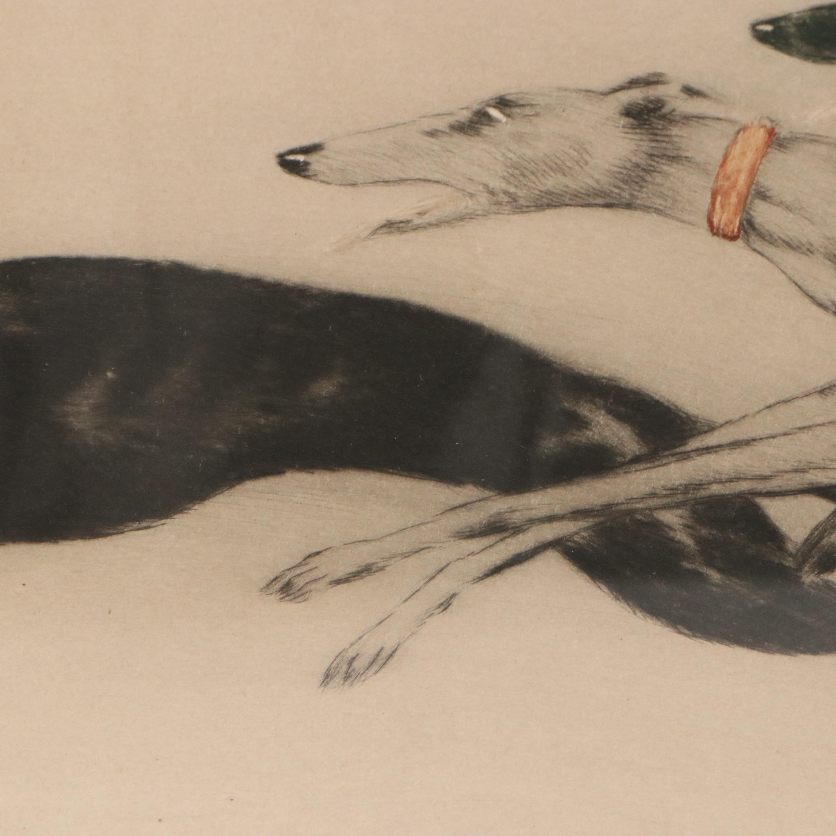 Louis Icart Hand-Colored Etching With Drypoint "Vitesse (Speed II)," 1933