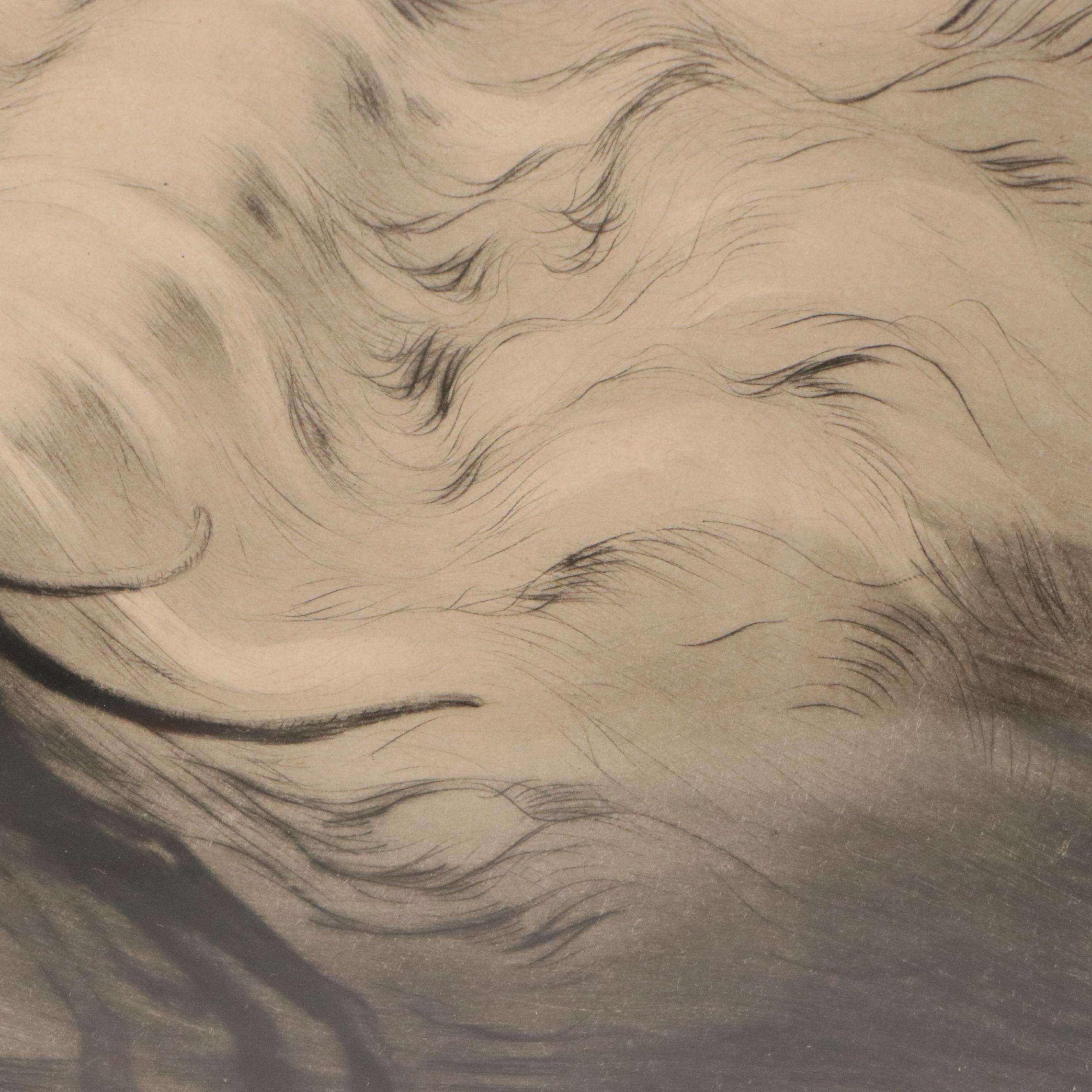 Louis Icart Hand-Colored Etching With Drypoint "Vitesse (Speed II)," 1933