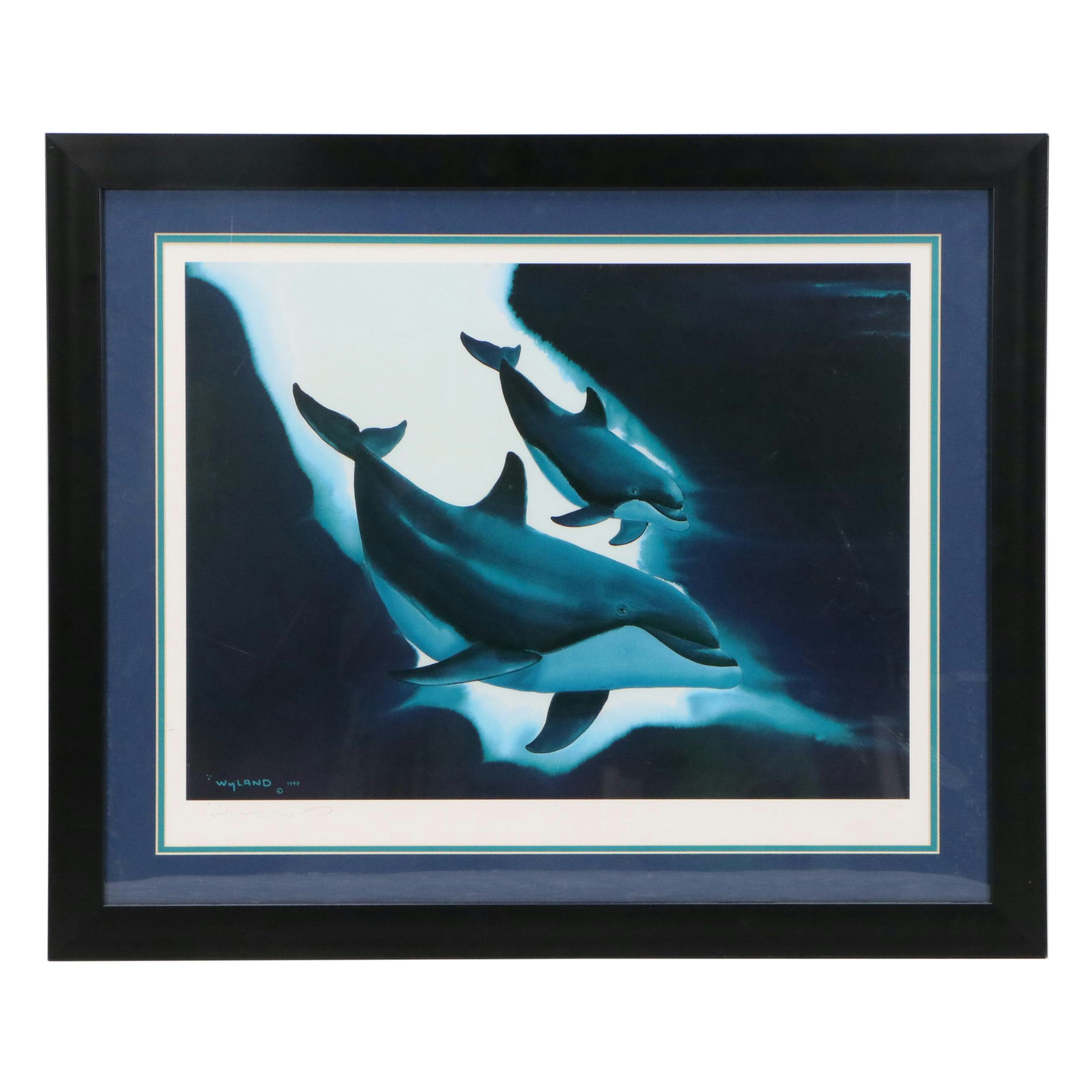 Robert Wyland Offset Lithograph of "Soulful Dolphin Waters," 2015