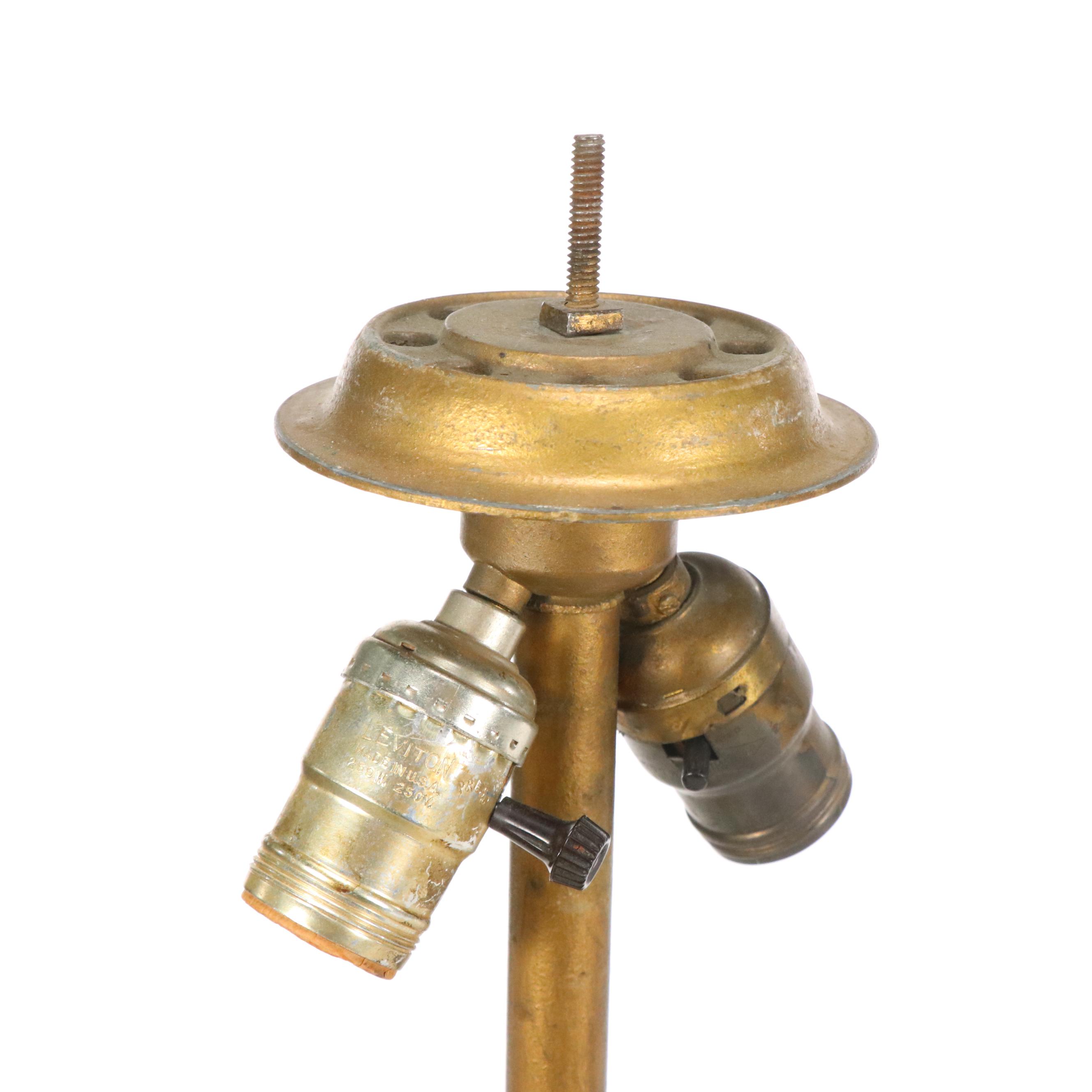 Neoclassical Style Urn Table Lamp with Reverse Painted Glass Shade