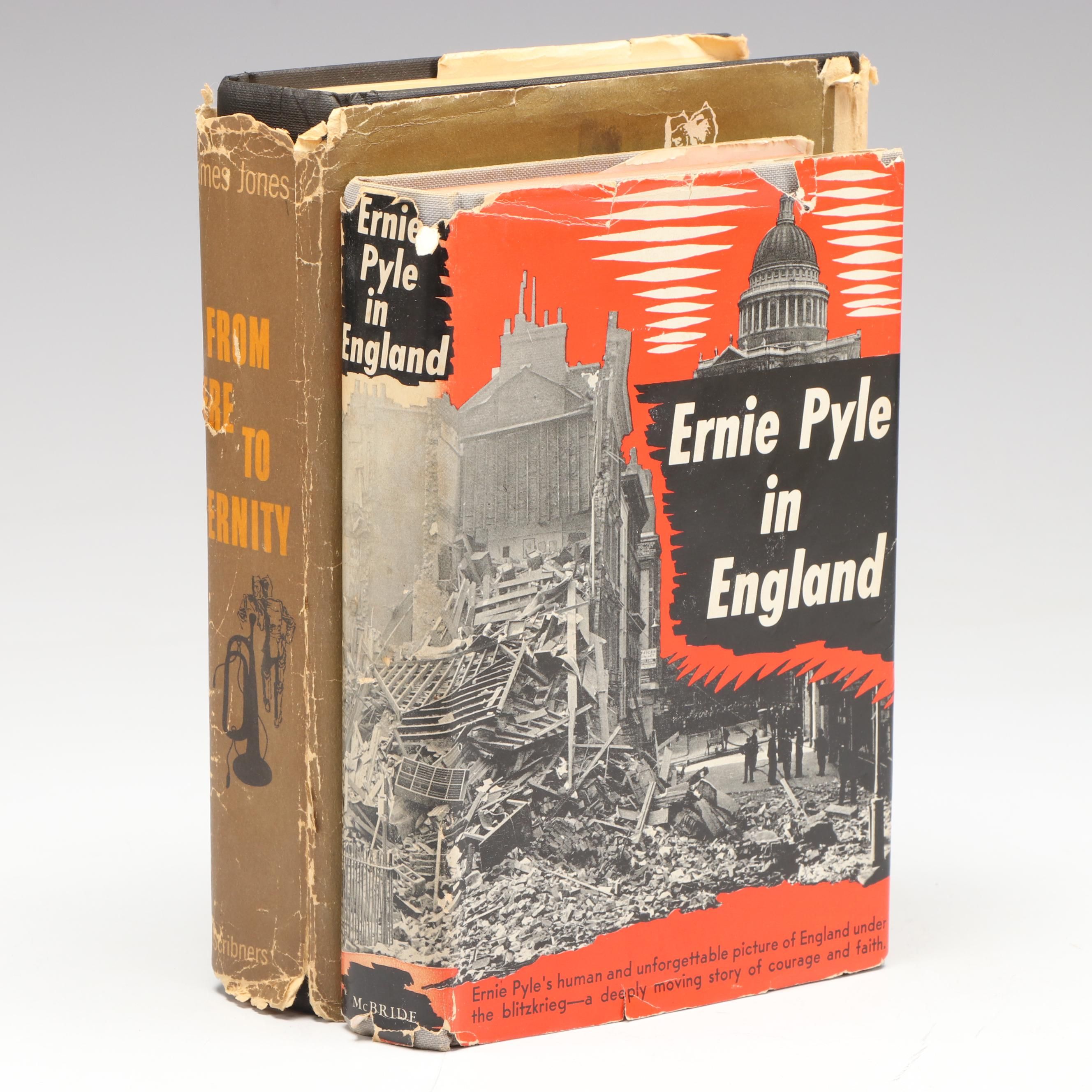 First Edition "Ernie Pyle in England" with "From Here to Eternity" by J. Jones