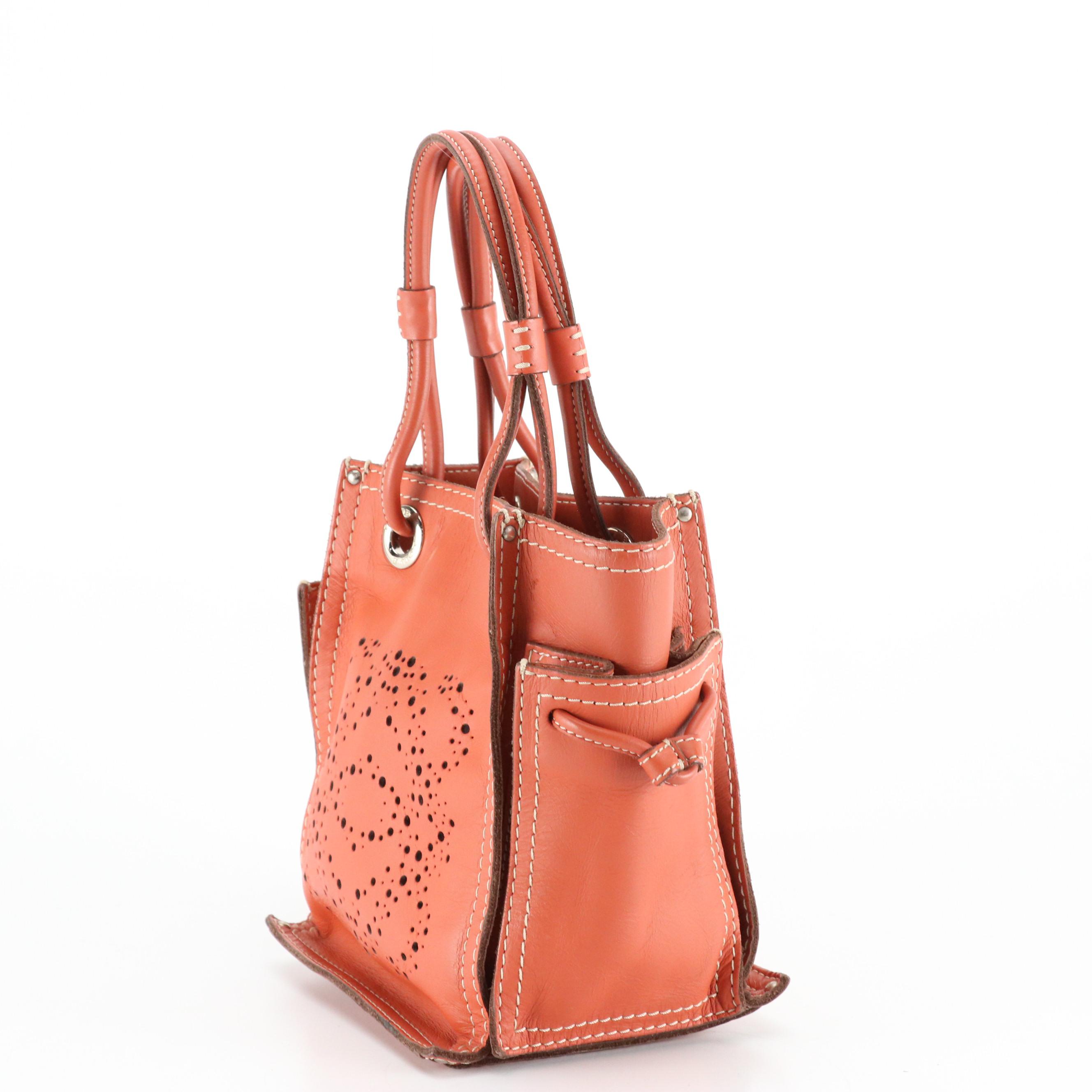 Loewe Perforated Anagram Leather Small Tote