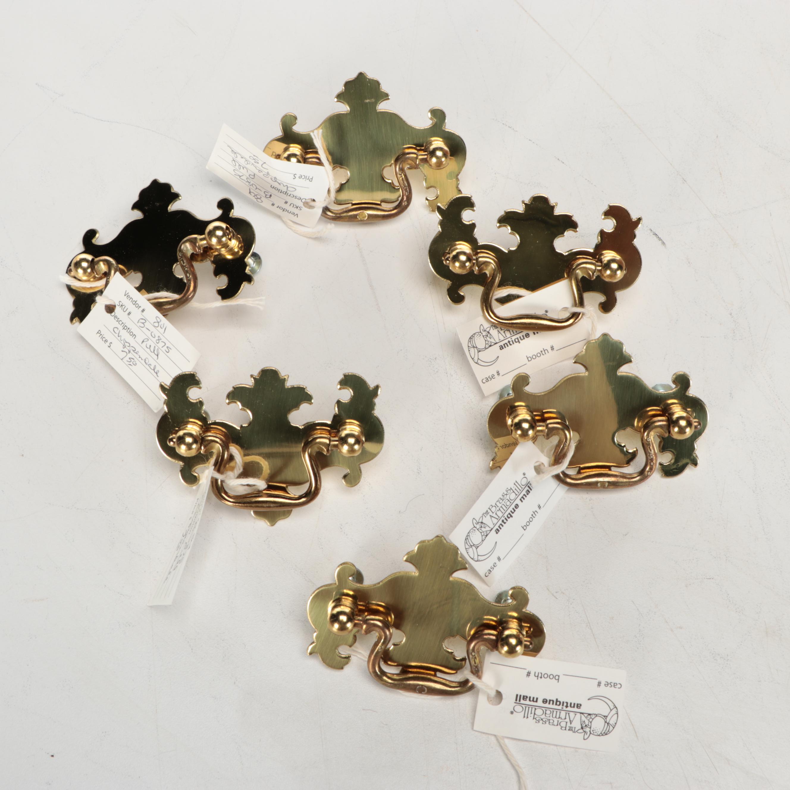 Wood Wall Hanging Cabinet and Miniature Chest of Drawers with Brass Handles