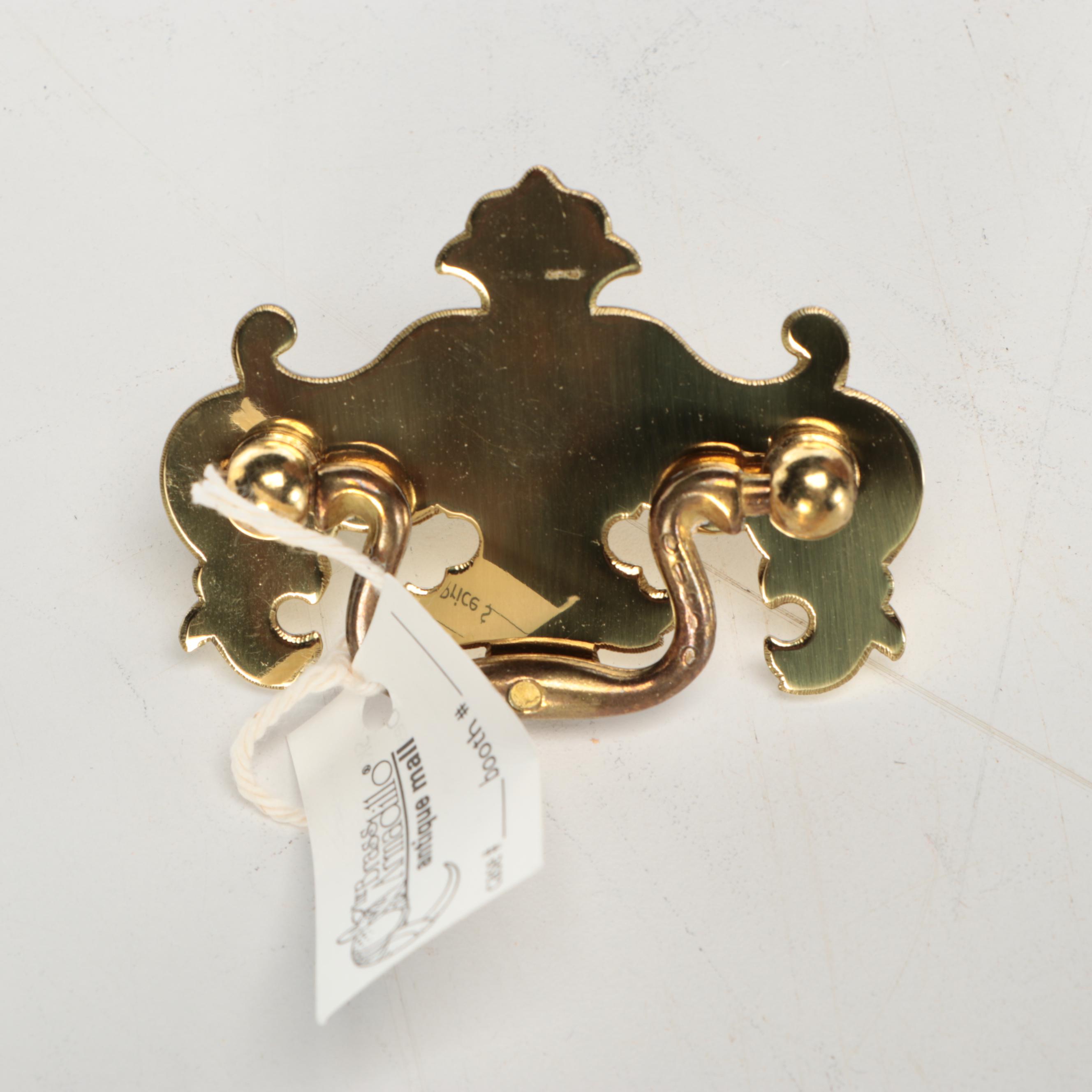 Wood Wall Hanging Cabinet and Miniature Chest of Drawers with Brass Handles