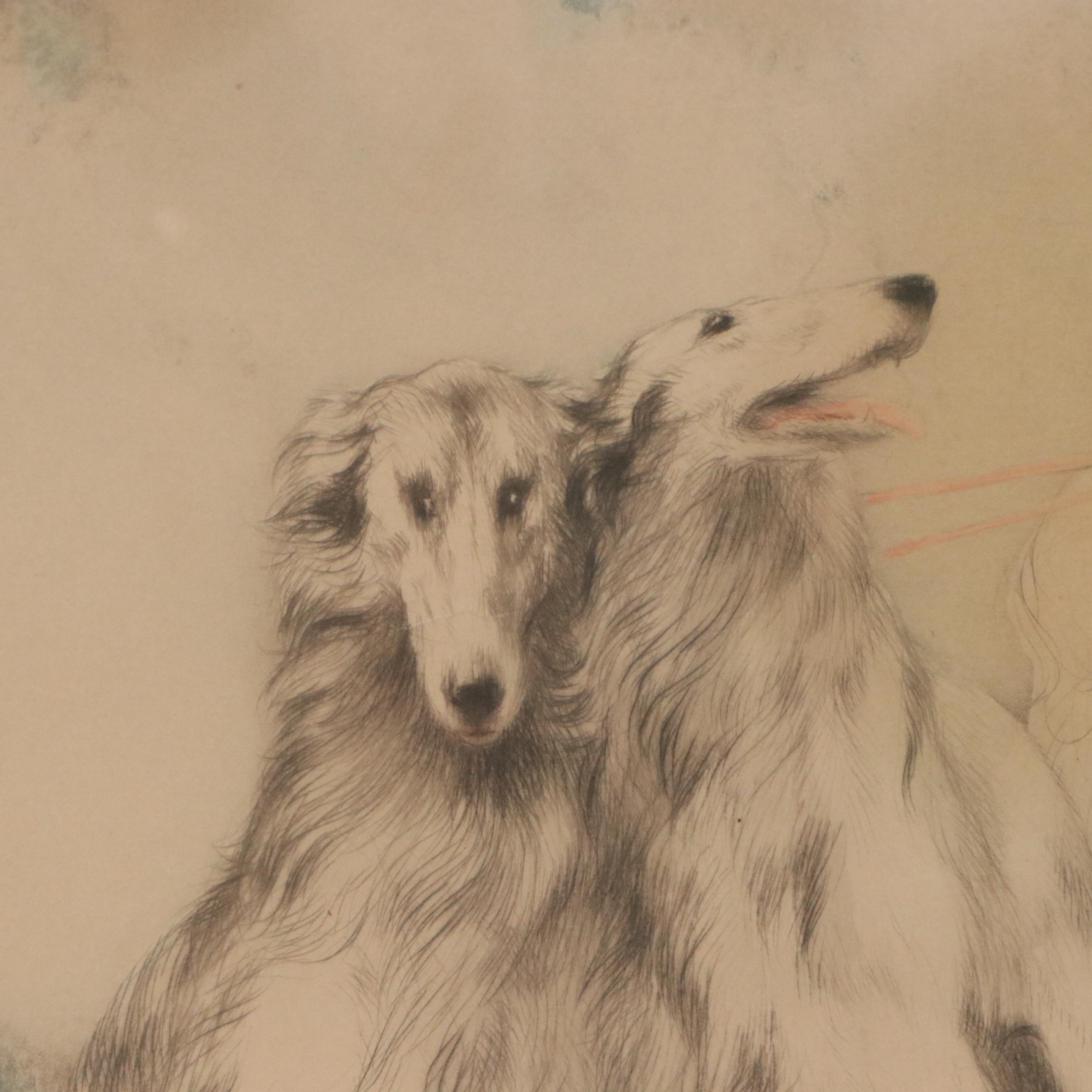 Louis Icart Hand-Colored Etching with Drypoint "Joie de Vivre," 1929