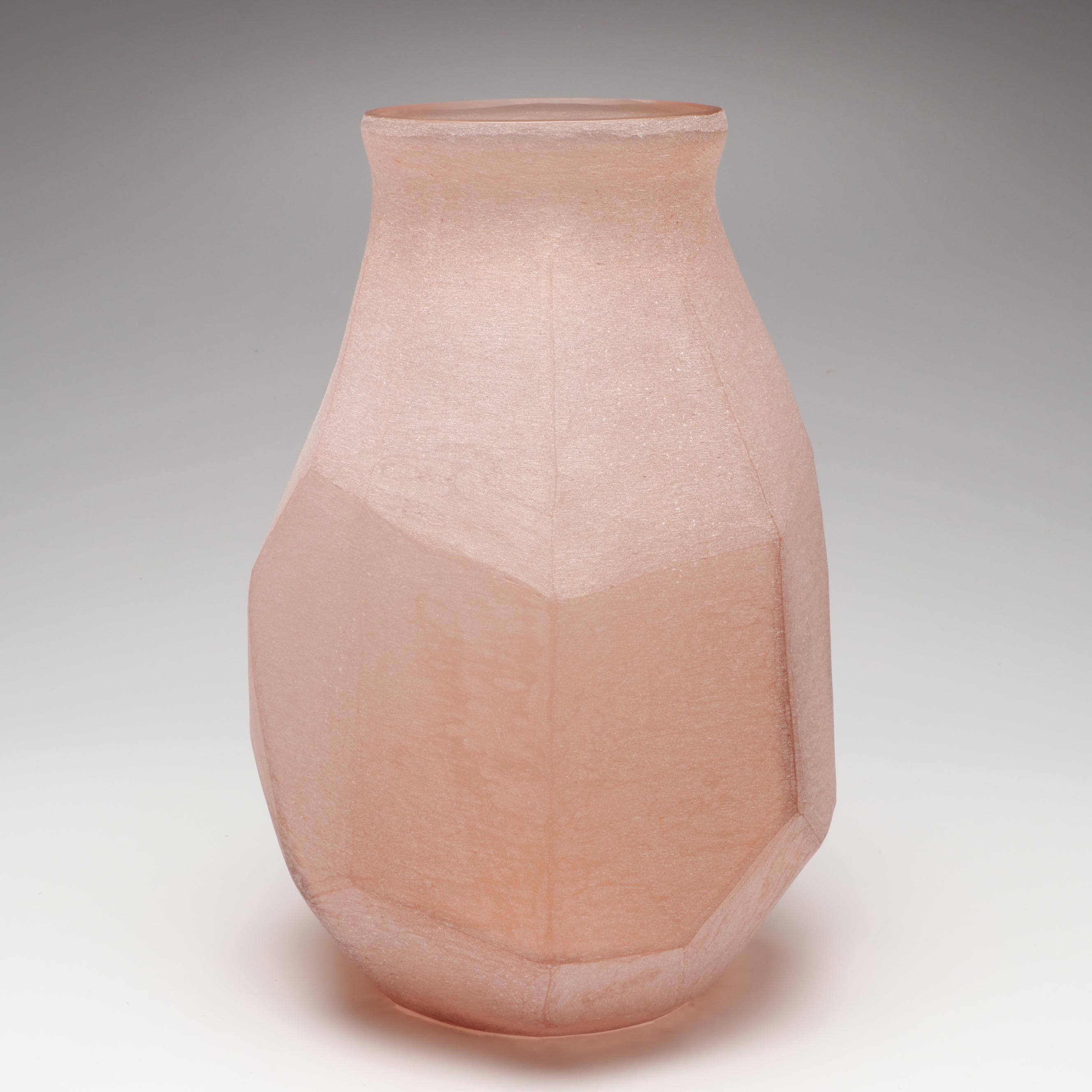 Bella Pink Flash Angled Glass Vase