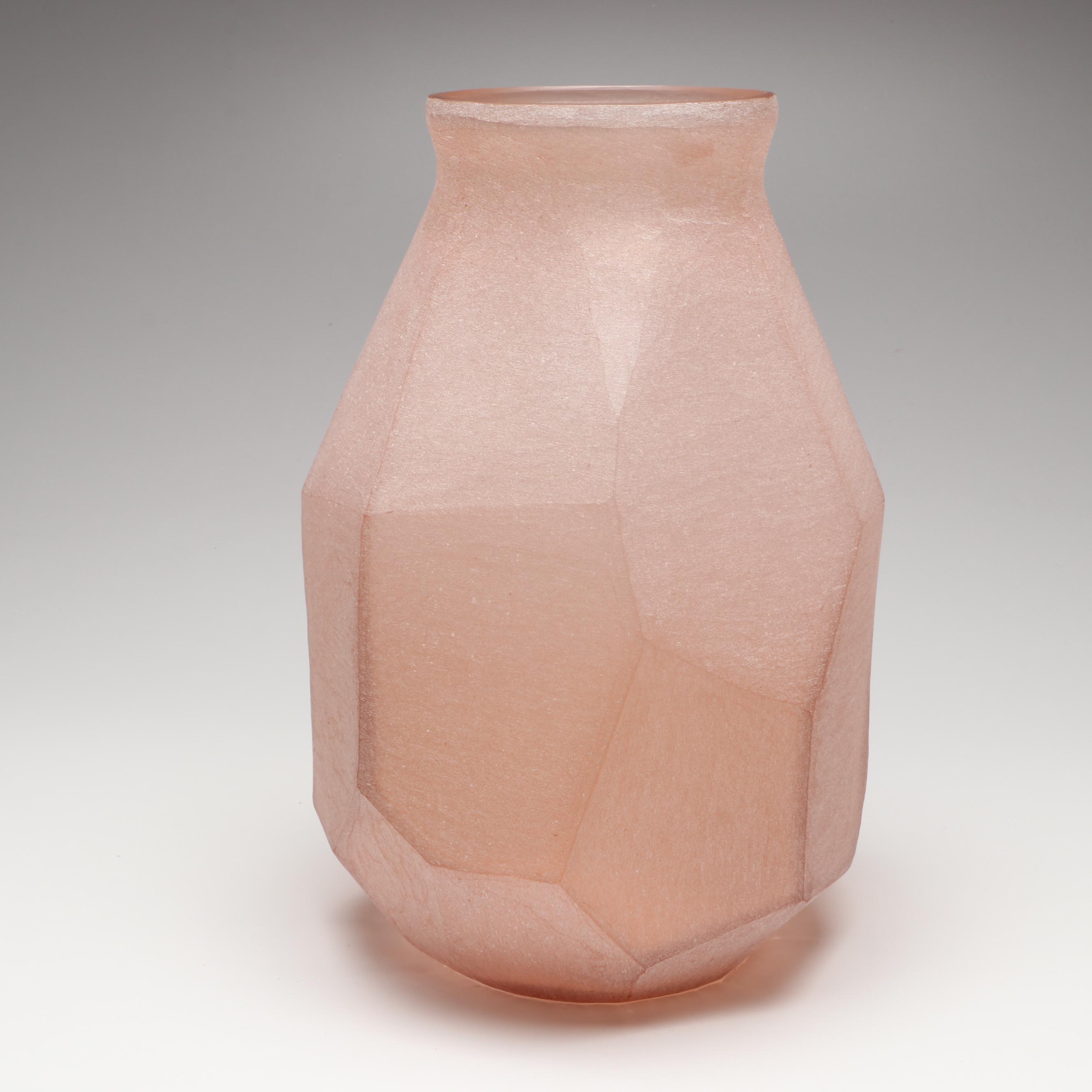 Bella Pink Flash Angled Glass Vase