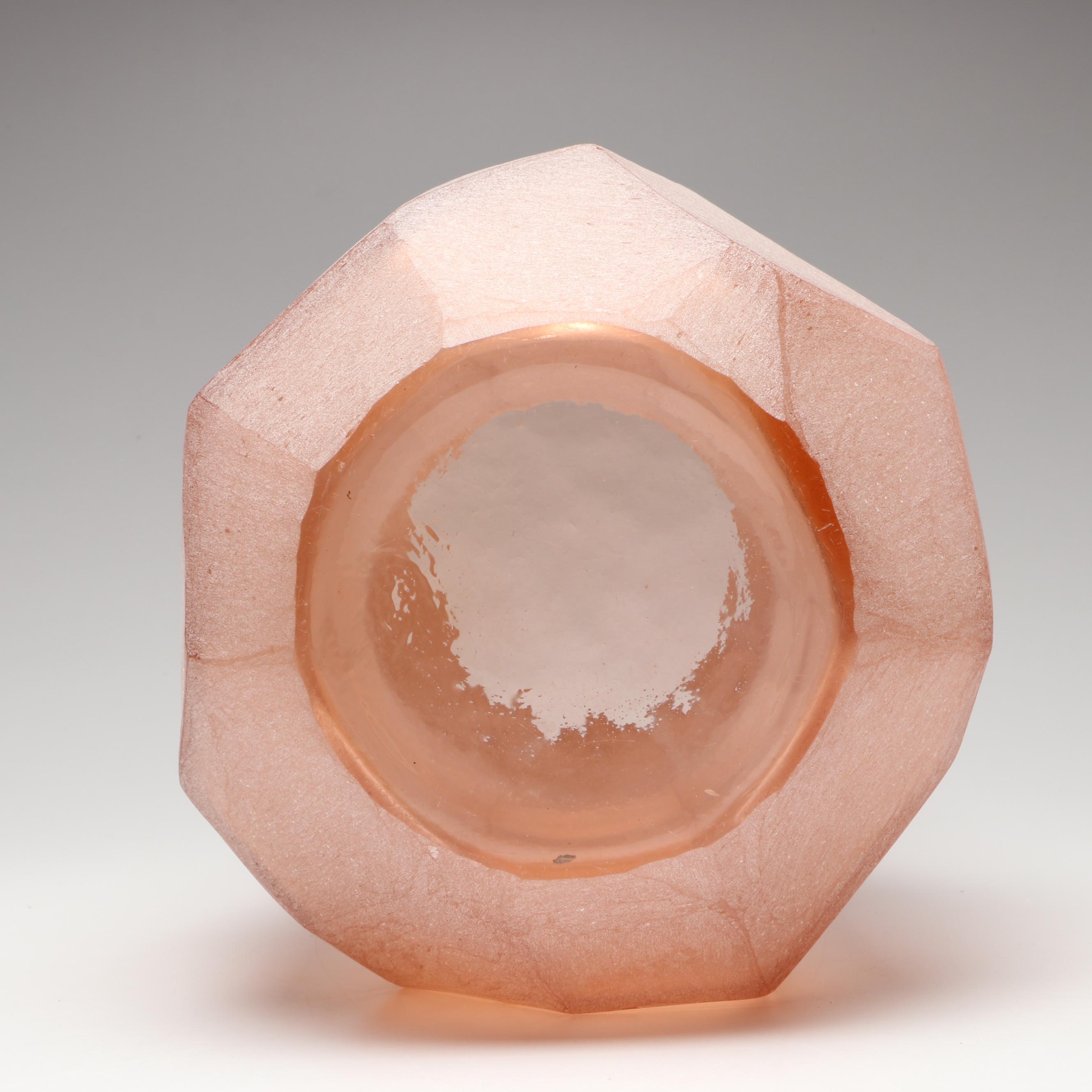 Bella Pink Flash Angled Glass Vase