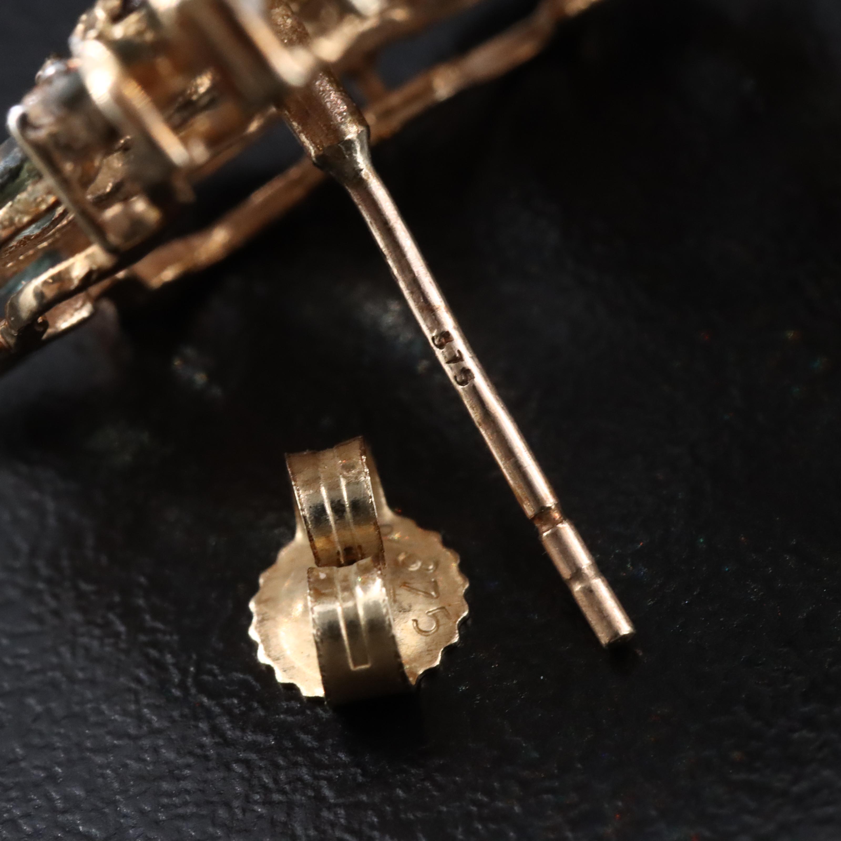 9K Color Change Sapphire and White Zircon Earrings