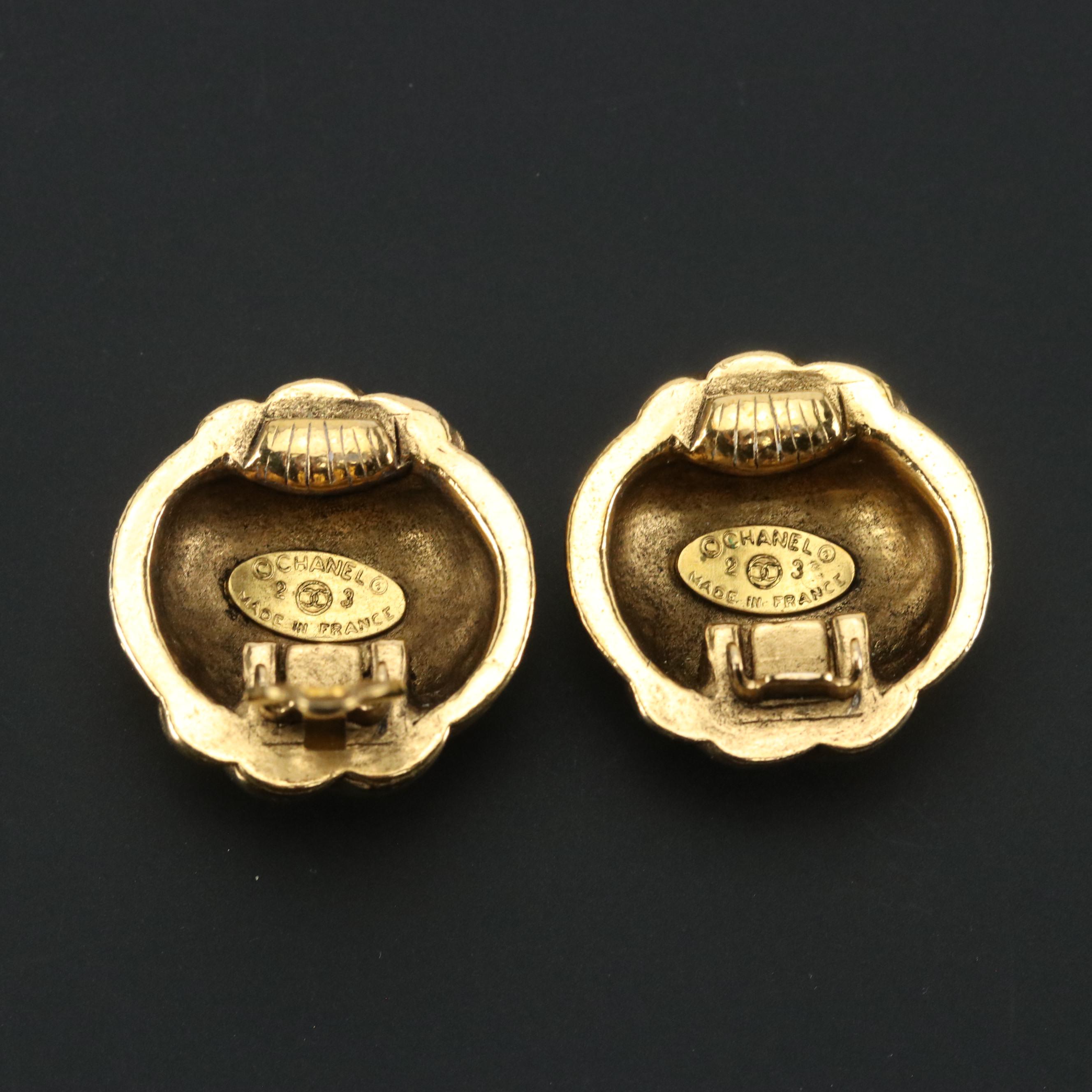 Chanel CC Swirl Clip Earrings