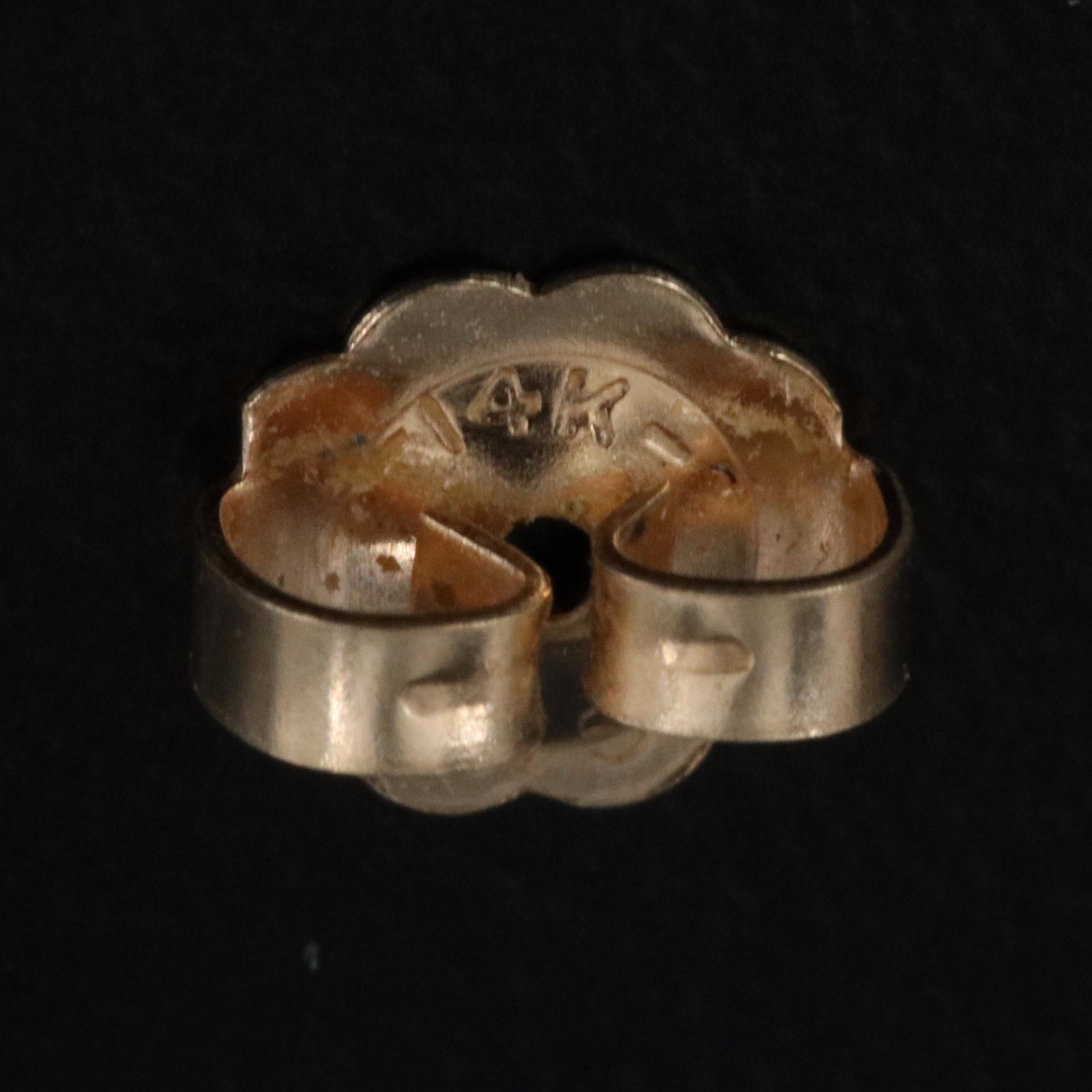 14K Scalloped and Button Earrings