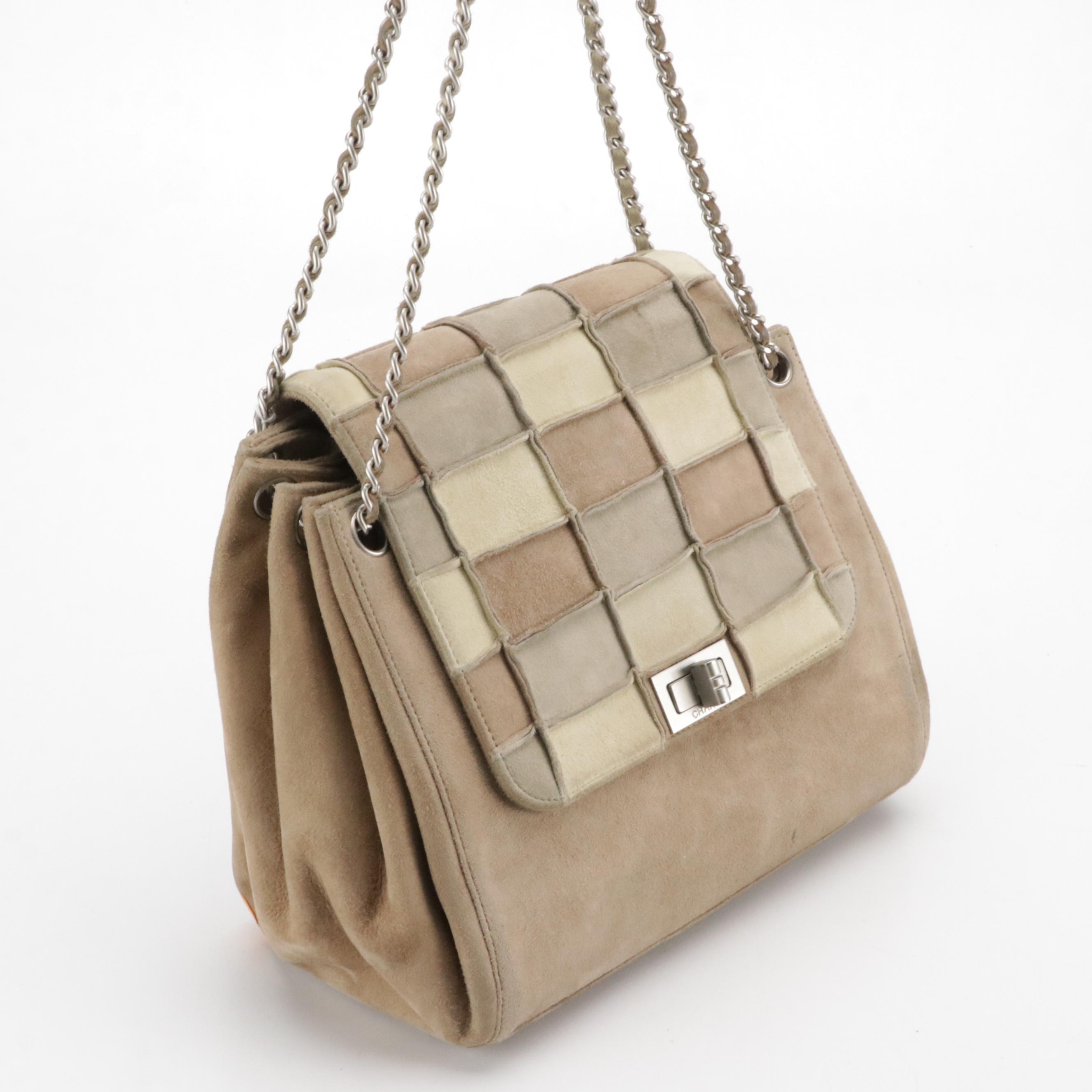 Chanel Patchwork Flap Bag in Neutral Suede
