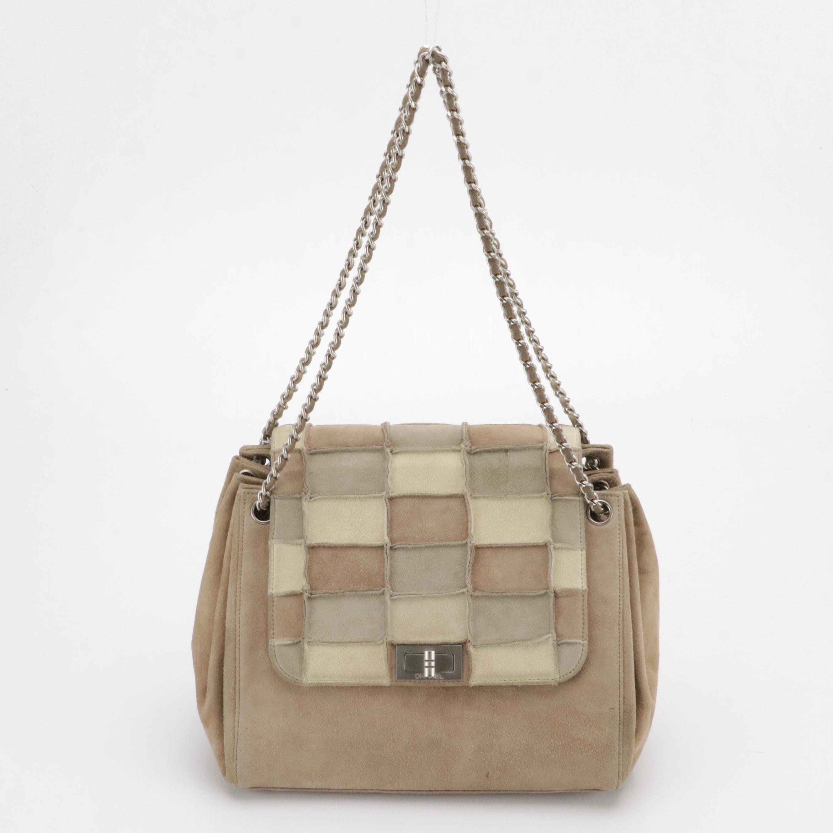 Chanel Patchwork Flap Bag in Neutral Suede