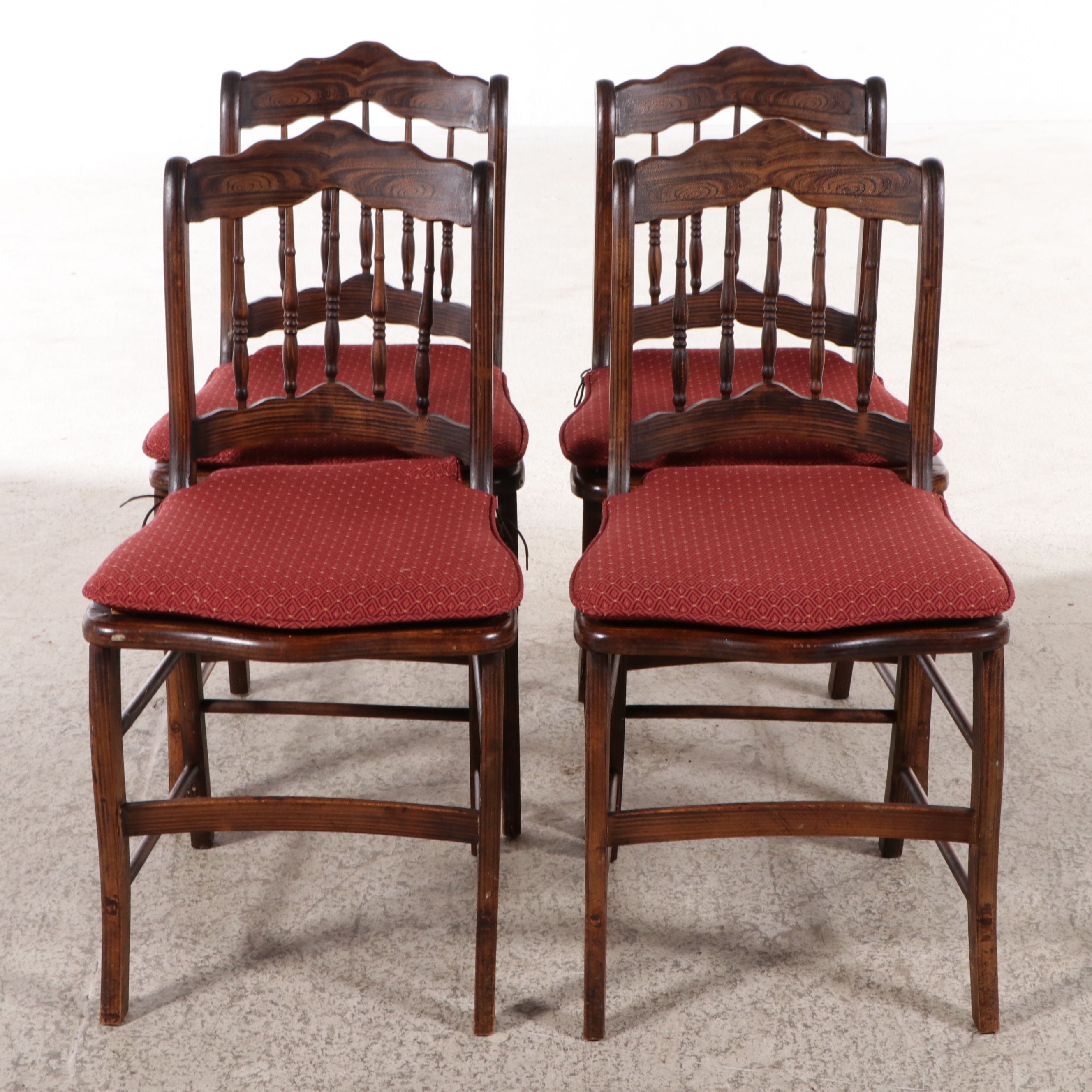 Set of Four Early Victorian Rosewood Grained Side Chairs