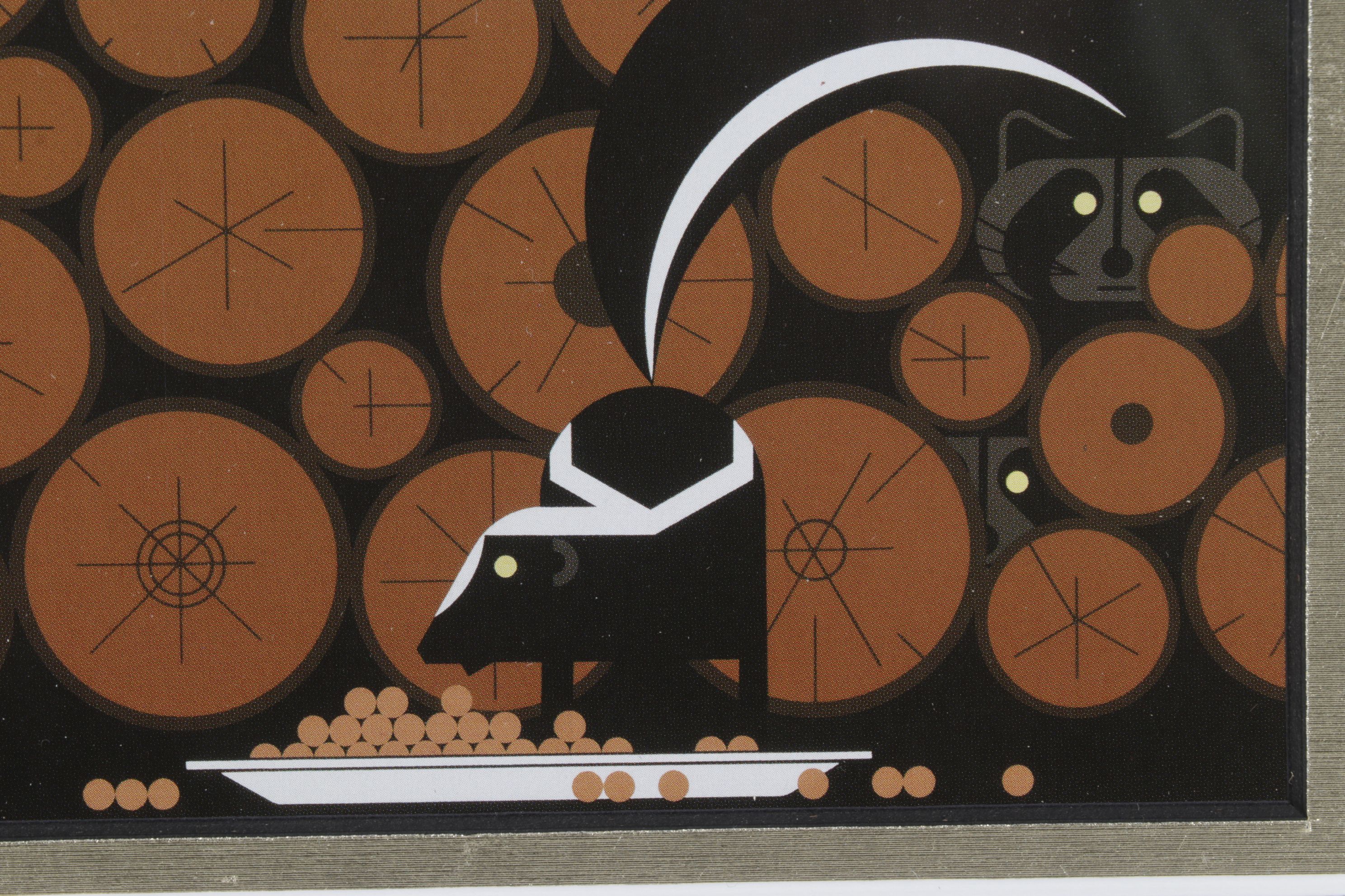 Offset Lithograph after Charley Harper "Raccoonaissance"