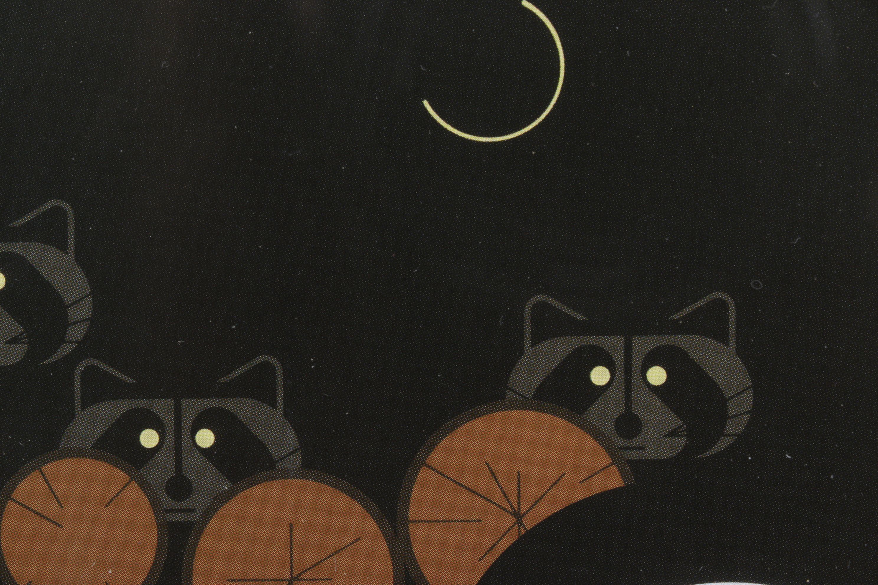 Offset Lithograph after Charley Harper "Raccoonaissance"