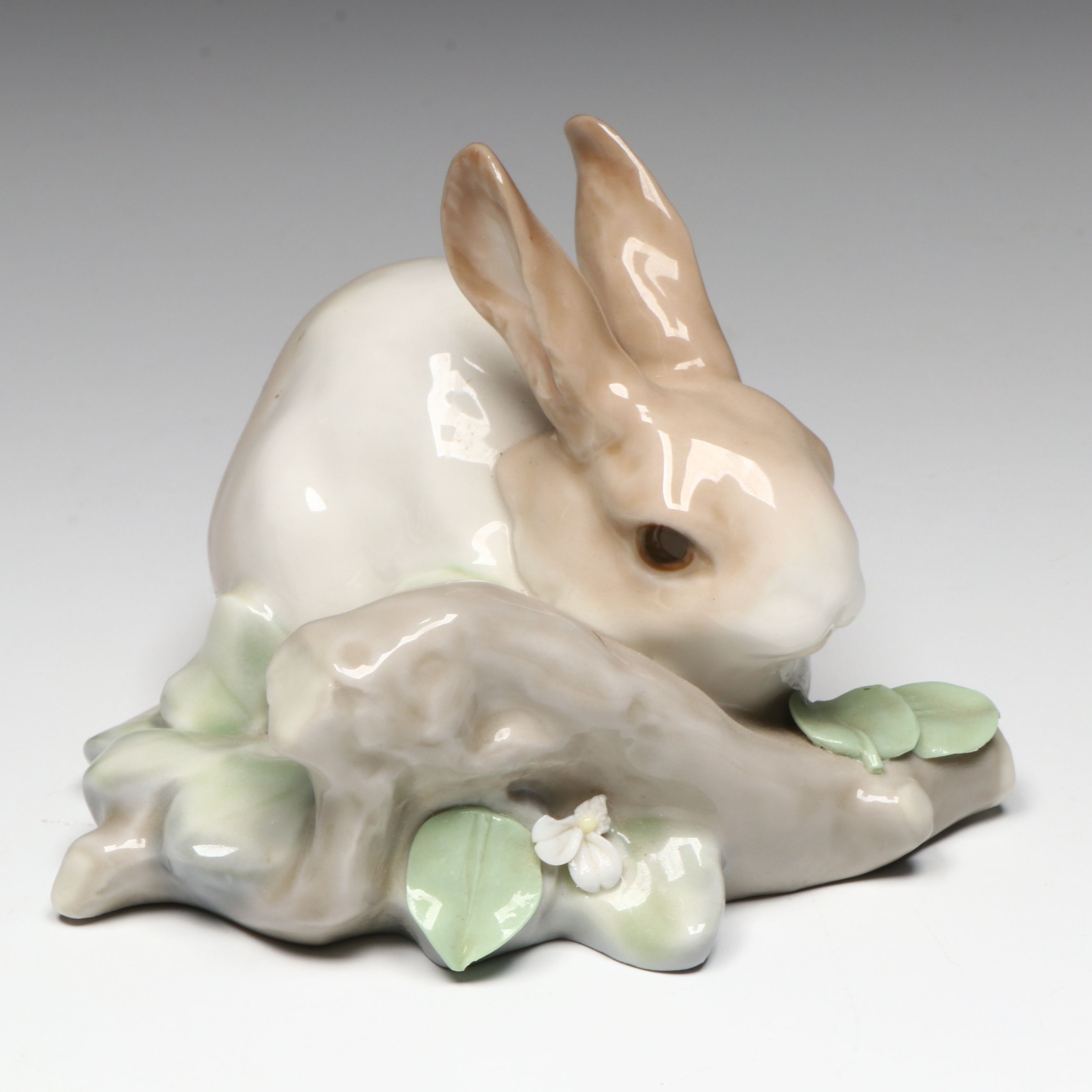 Lladró "Rabbit Eating" and "Goose" Porcelain Figurines