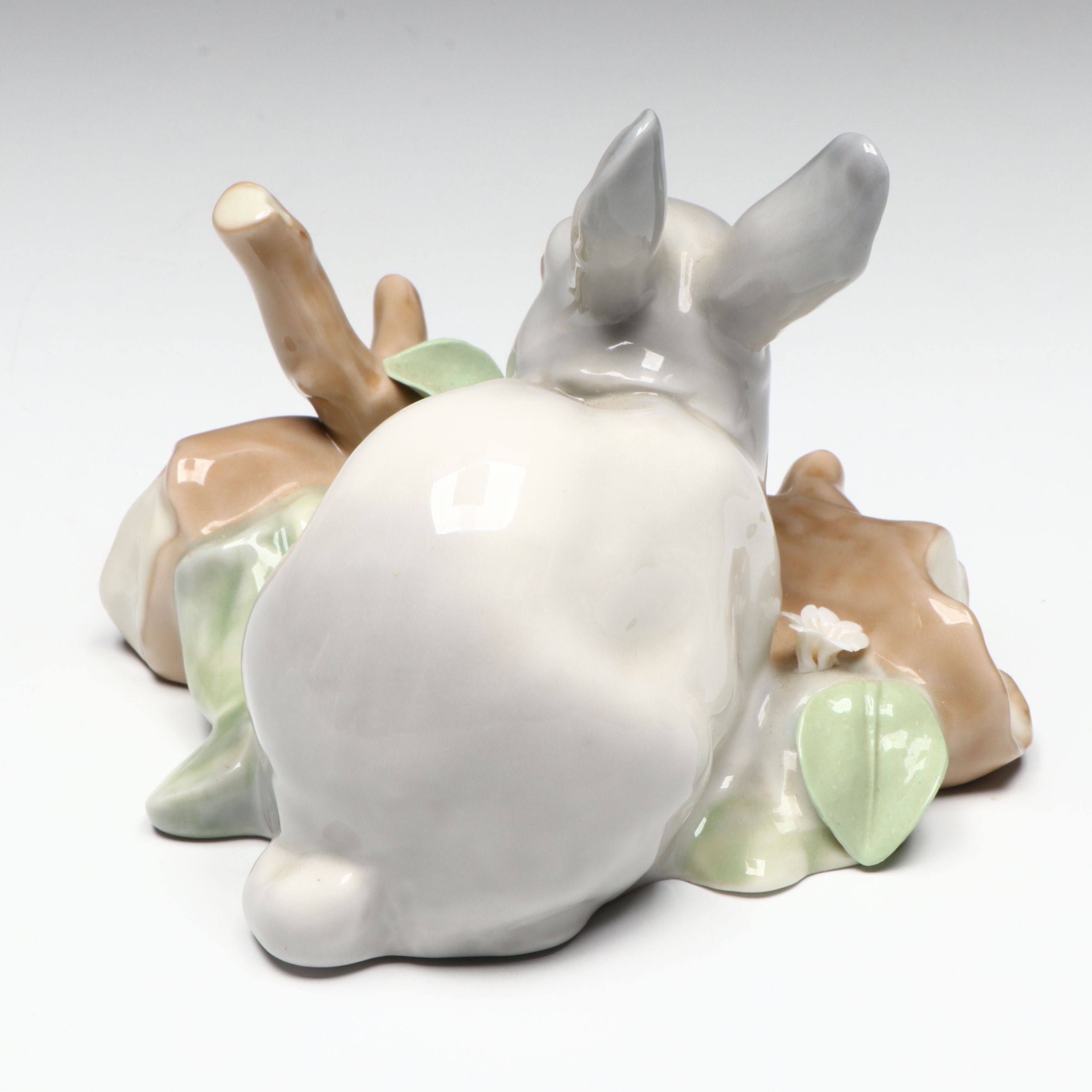 Lladró "Rabbit Eating" and "Goose" Porcelain Figurines