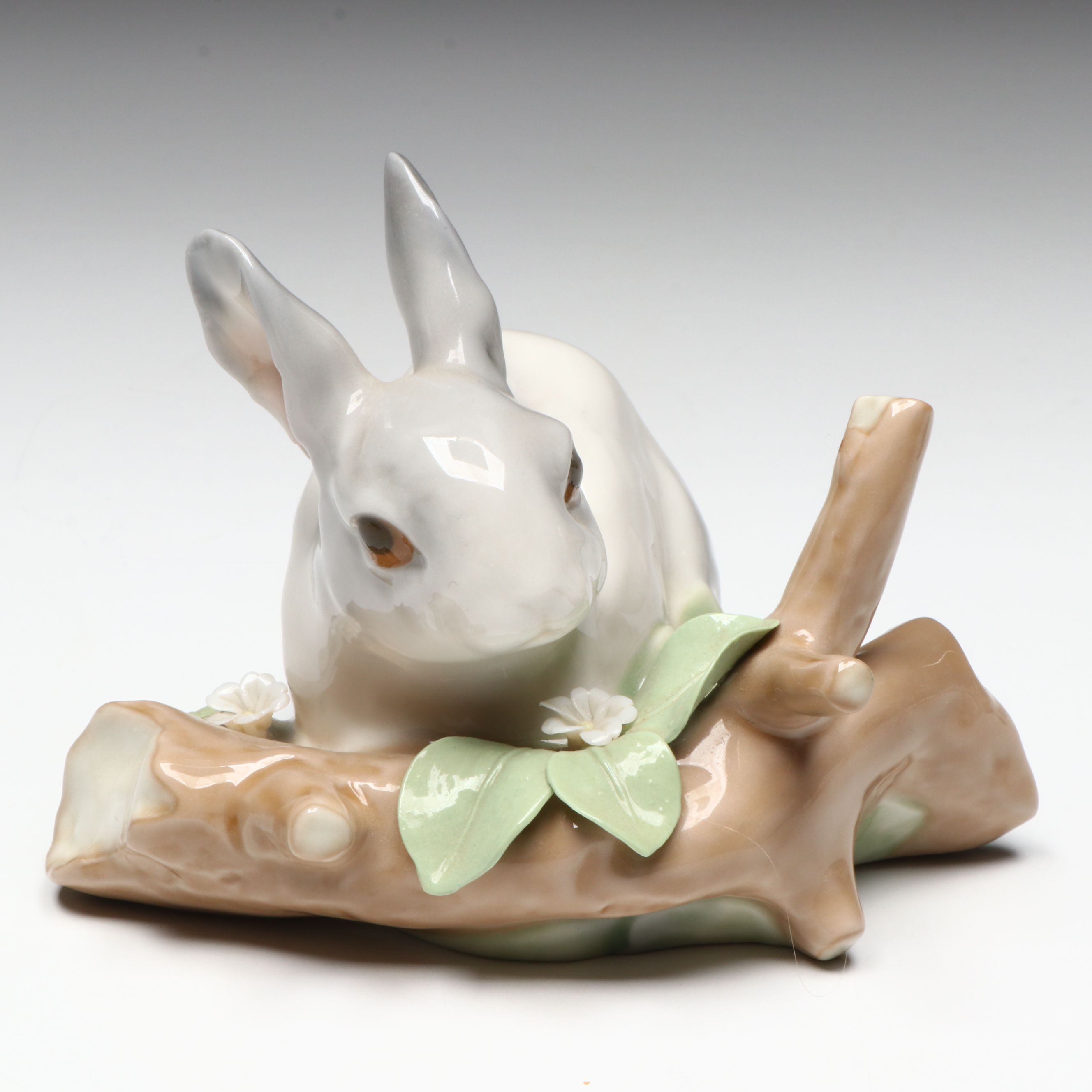 Lladró "Rabbit Eating" and "Goose" Porcelain Figurines
