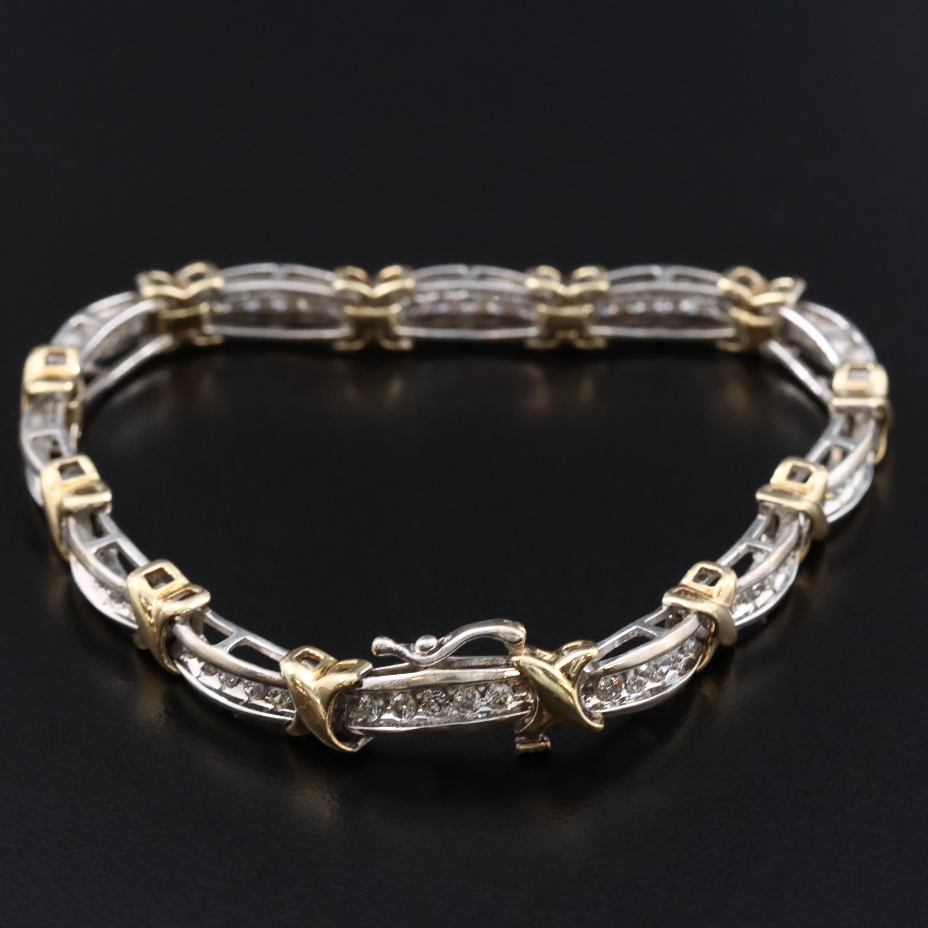 10K Two Tone 1.75 CTW Diamond Bracelet