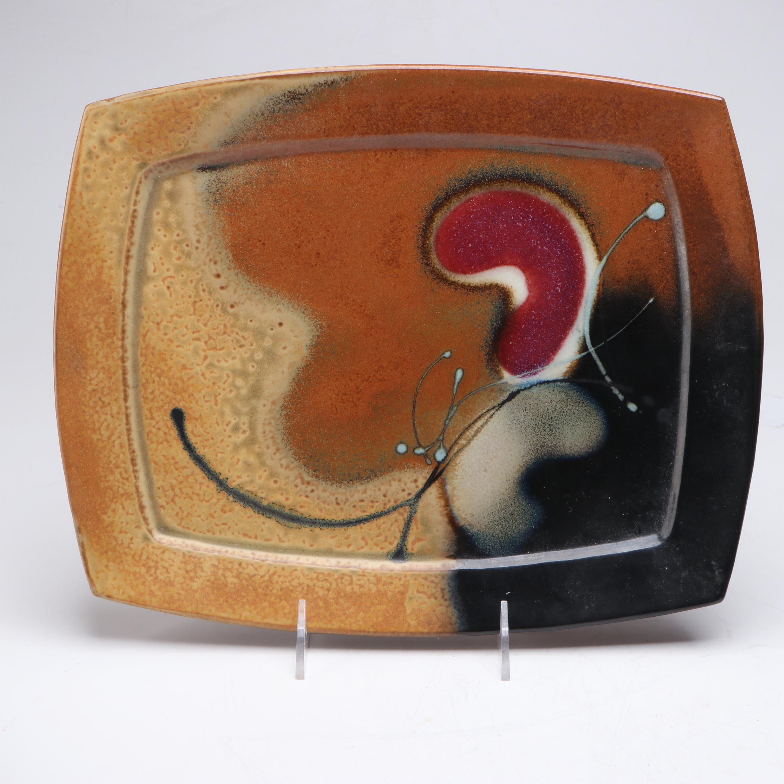 Loren Lukens and Other Artisan Serving Trays and Wheel Thrown Serving Bowl