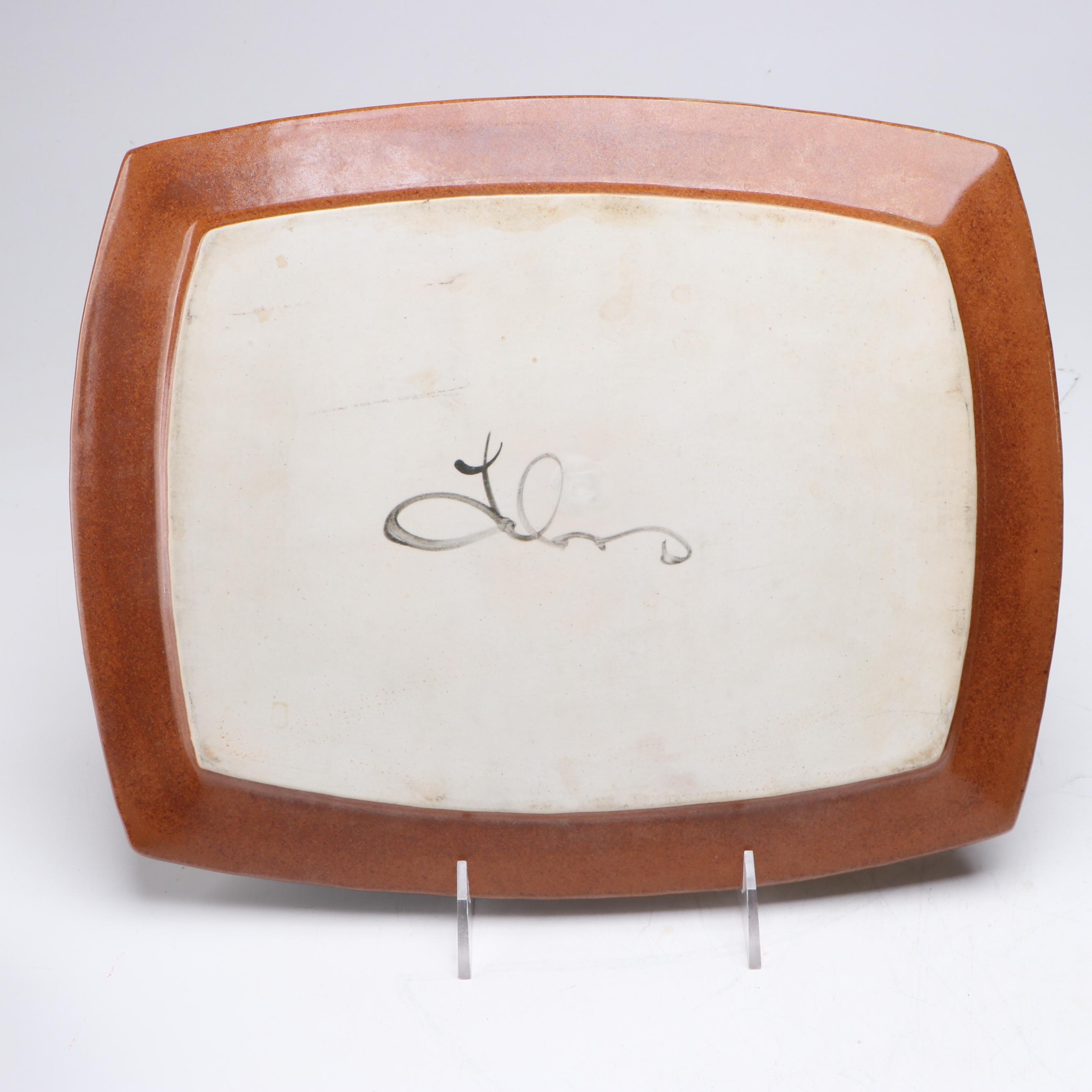 Loren Lukens and Other Artisan Serving Trays and Wheel Thrown Serving Bowl