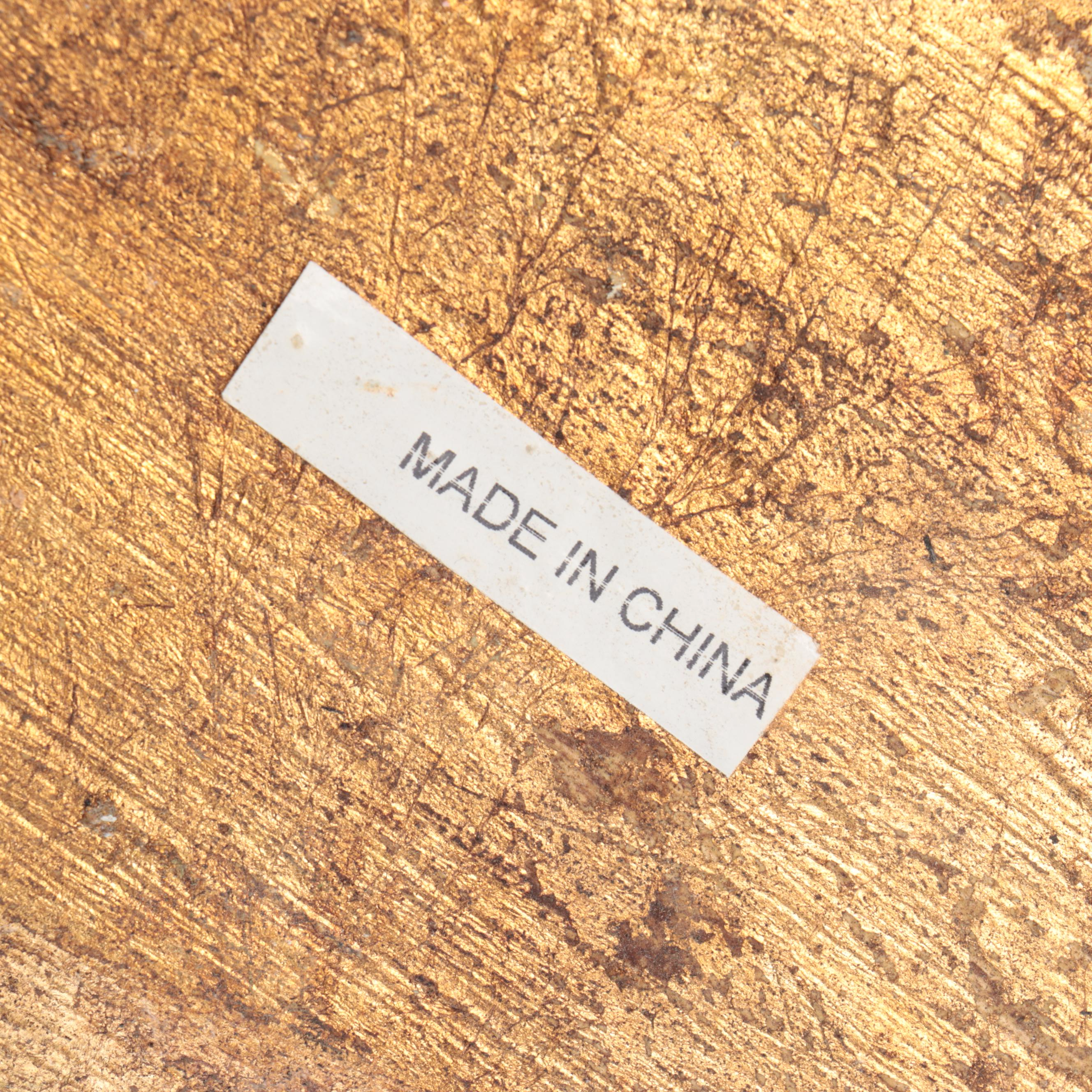 Modern Industrial Metal Letters and Gilt Wood S