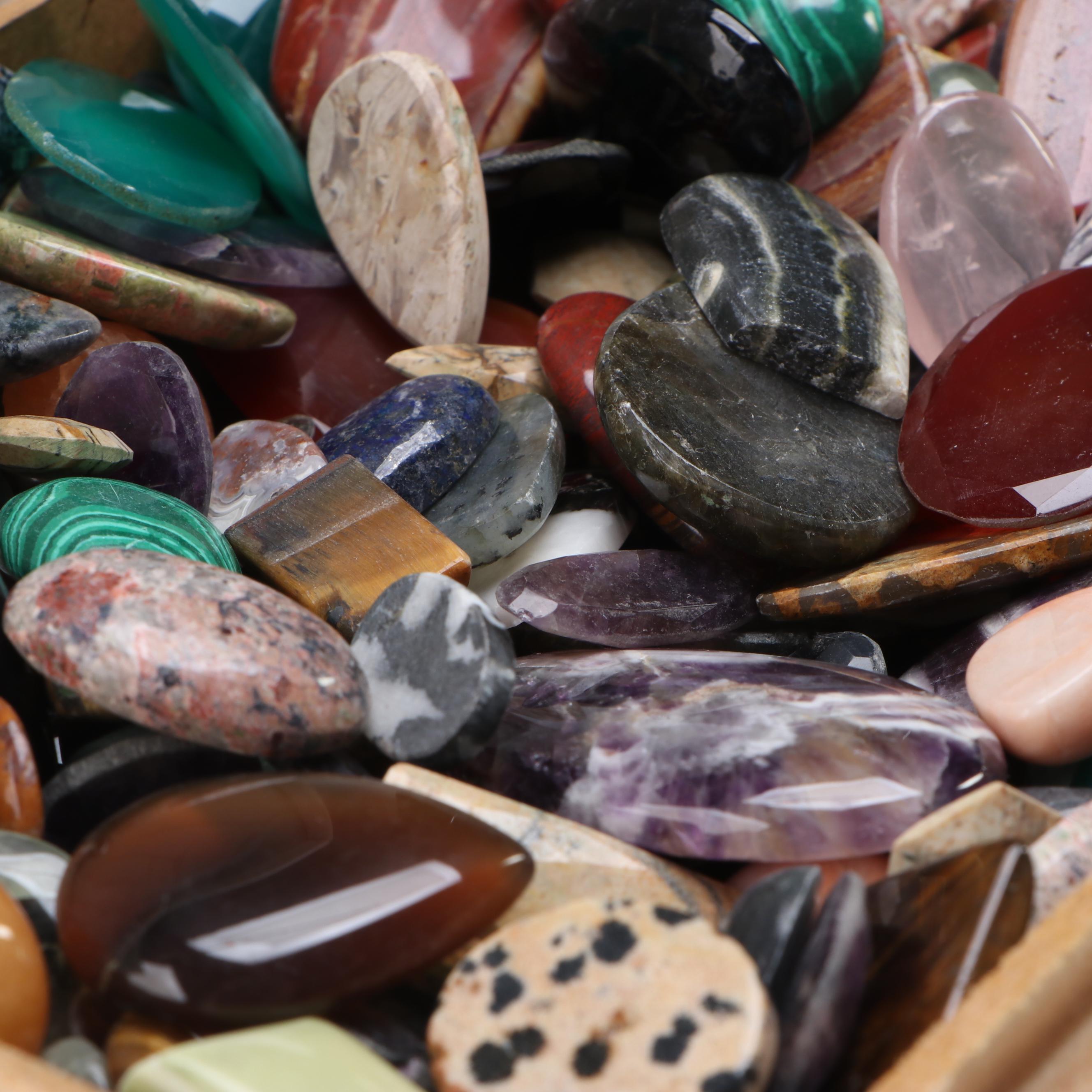 Asili Chevron Tessellated Box with Polished Gemstones