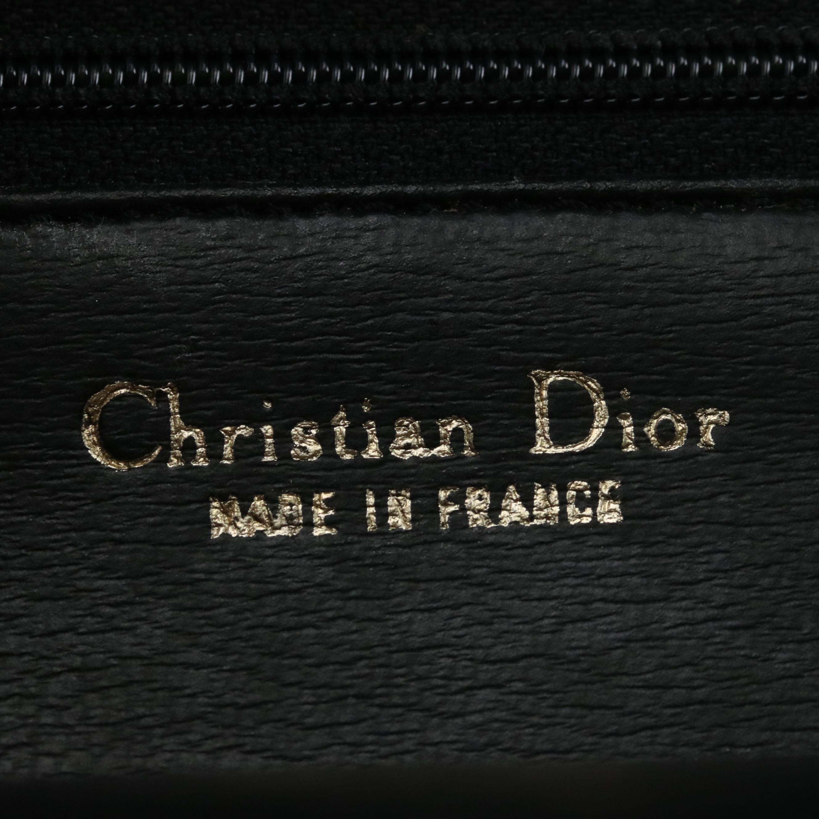 Christian Dior Top Handle Envelope Flap Handbag in Black Leather