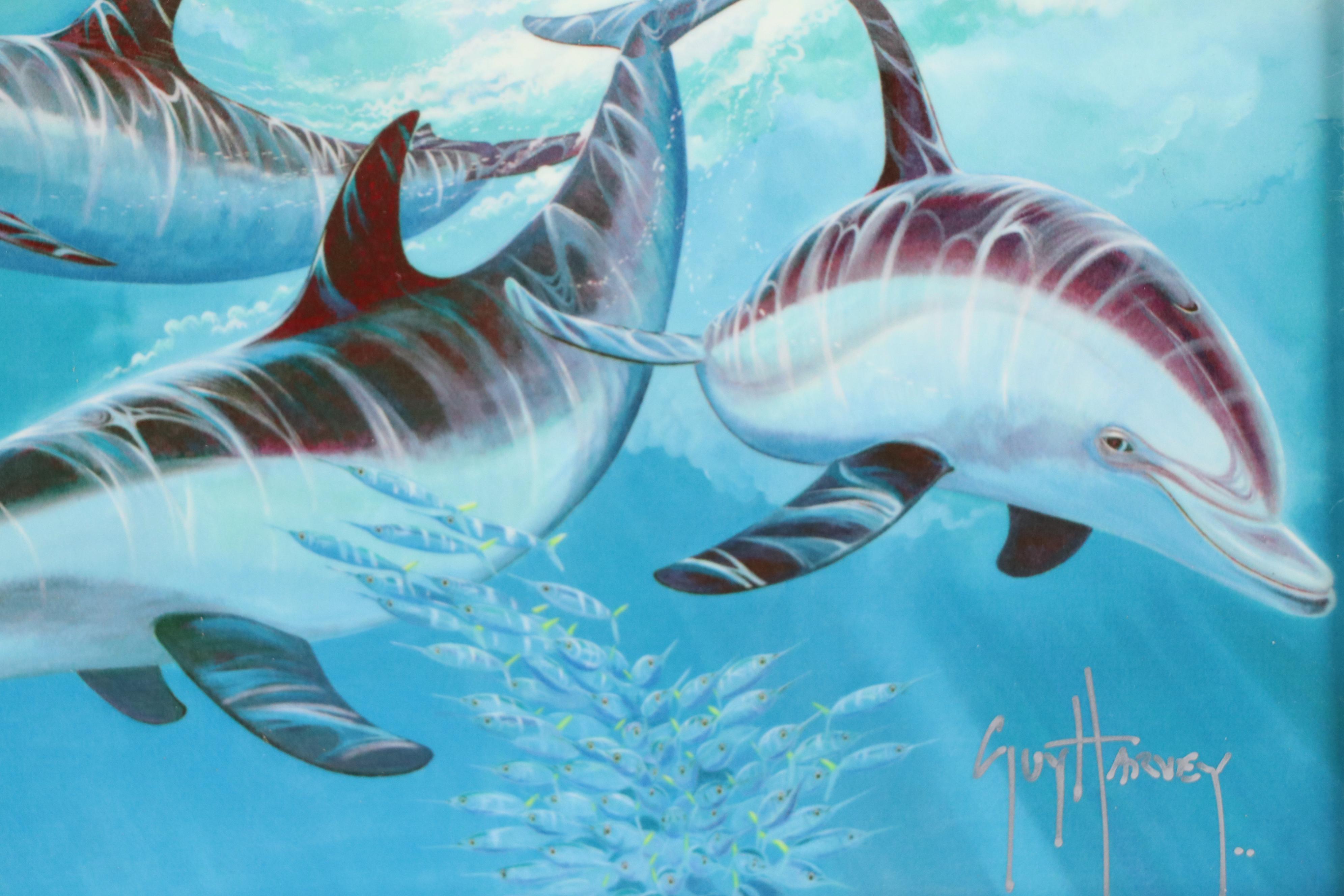 Guy Harvey Giclée of Dolphins "Nosin' Around," 21st Century