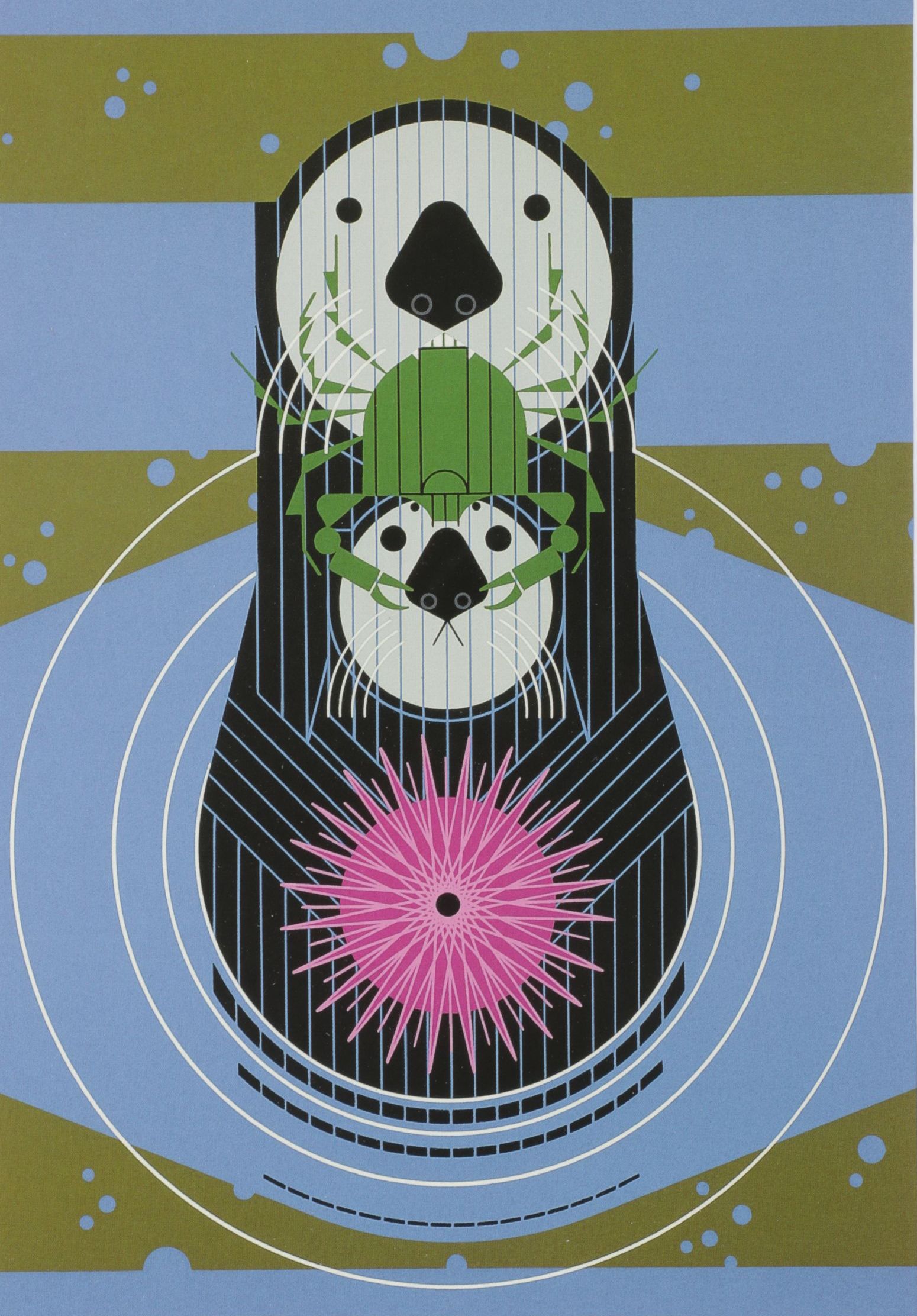 Offset Lithograph after Charley Harper "Devotion in the Ocean"