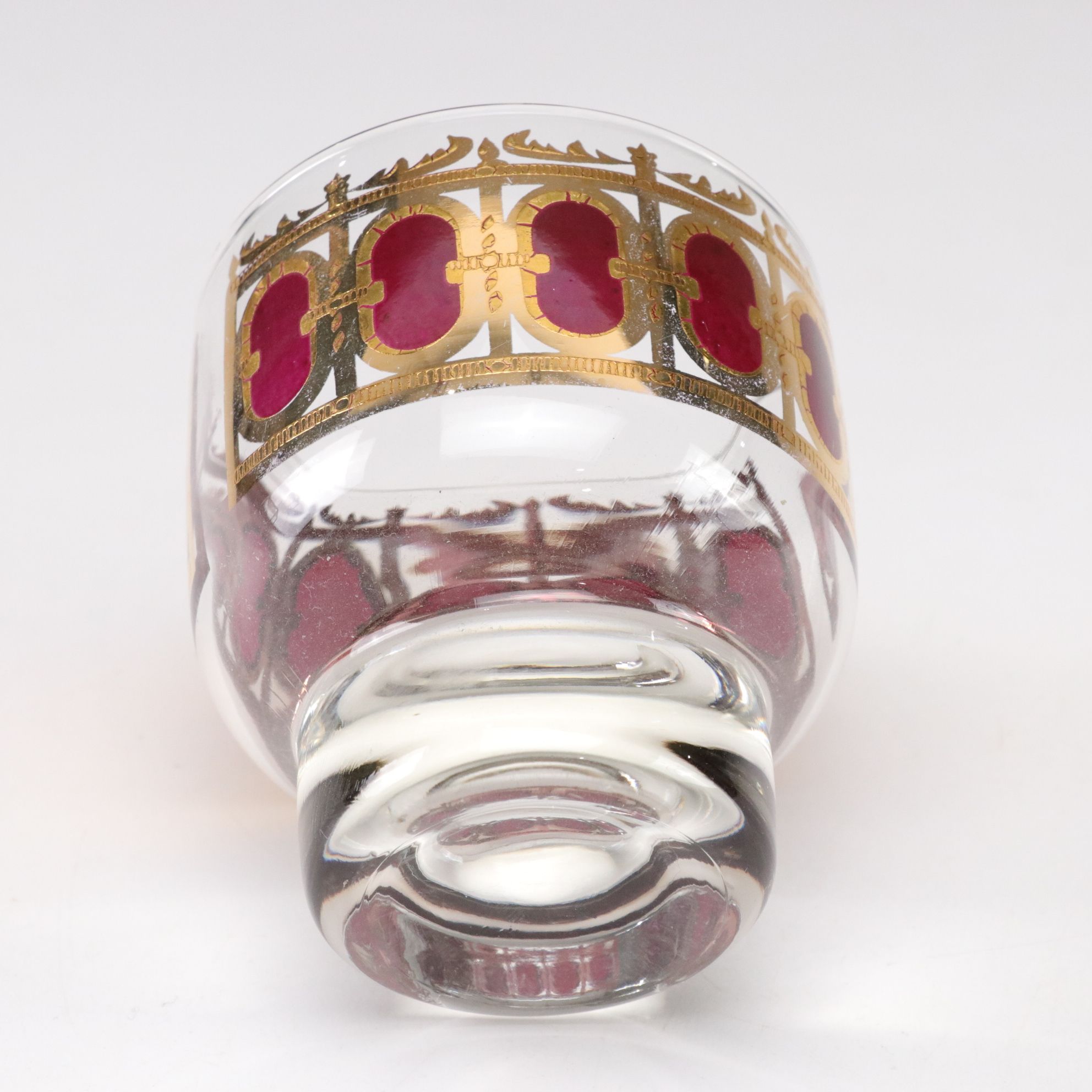 Culver Ferris Wheel Bar Caddy with 22K Accented Glassware, Mid-20th Century